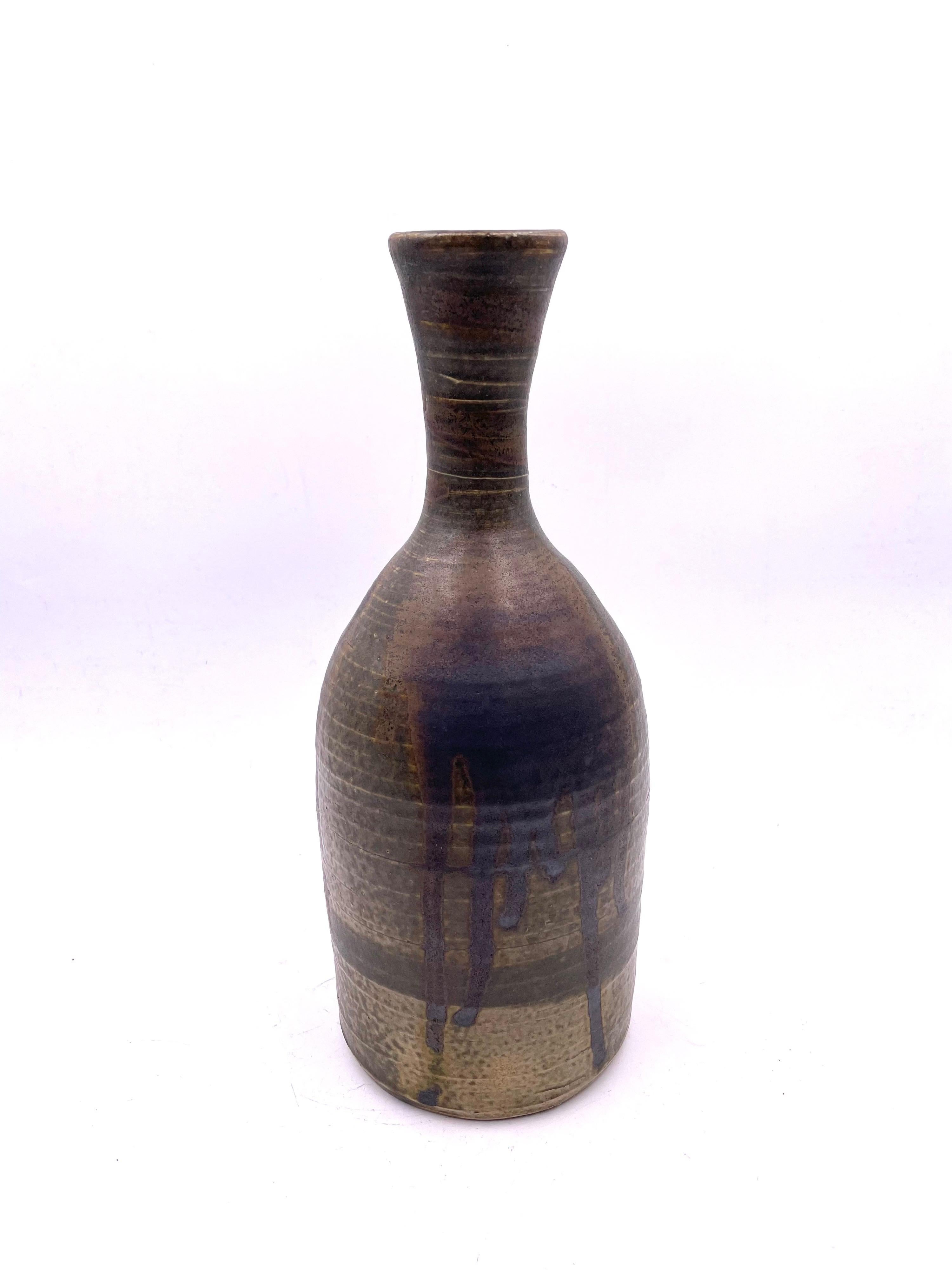 American California Design Stoneware Pottery Vase, 1950s For Sale