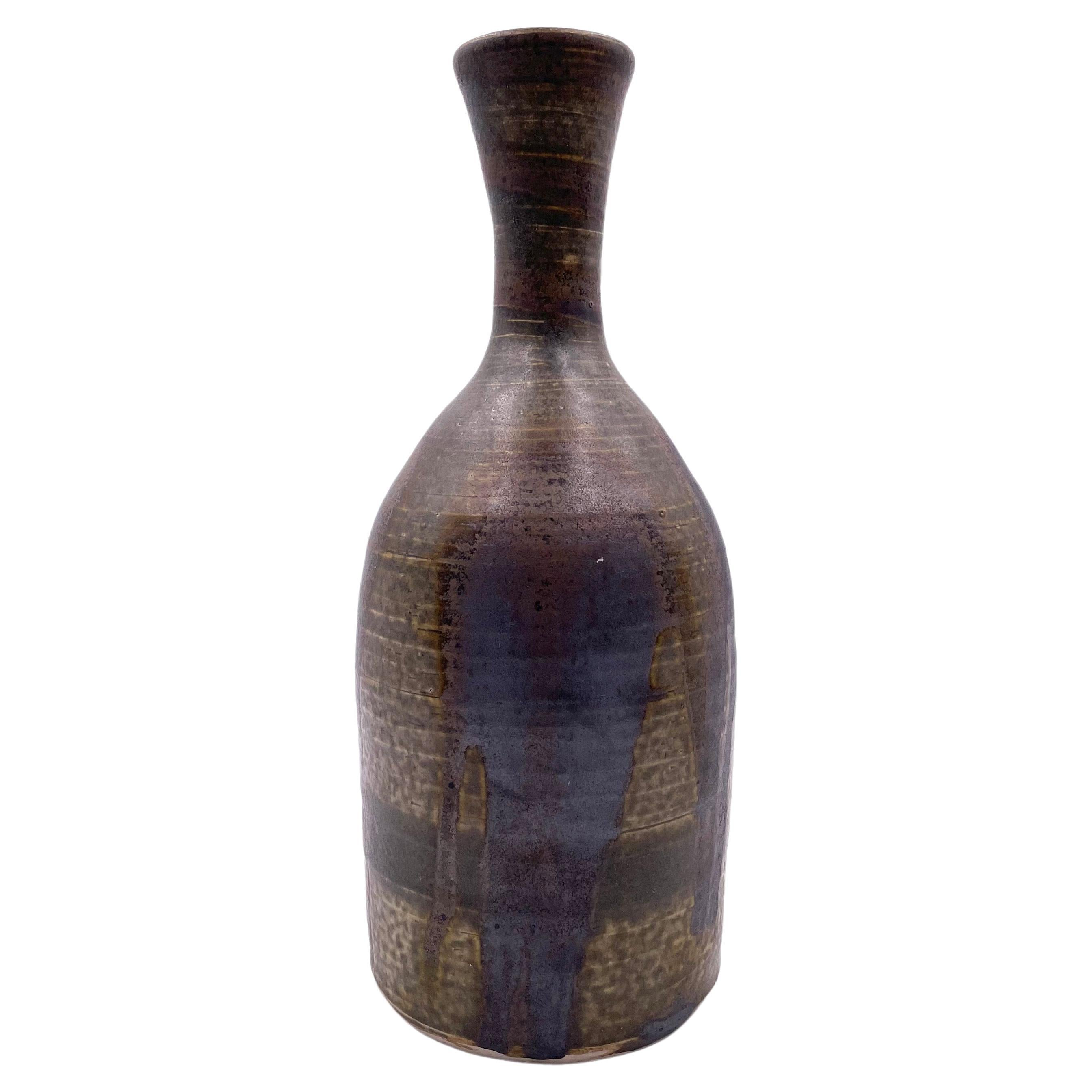 California Design Stoneware Pottery Vase, 1950s For Sale