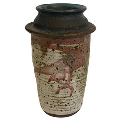 California Design Studio Stoneware Weed Flower Vase Signed MCM