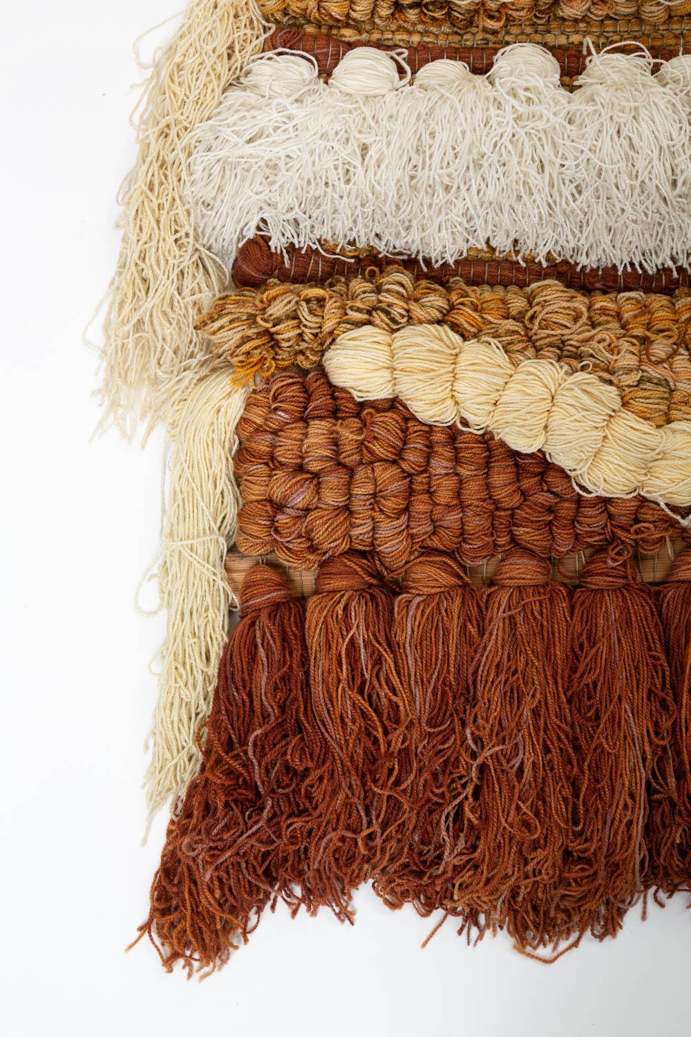 Wood Margo O'Connor Fiber Arts Wall Hanging