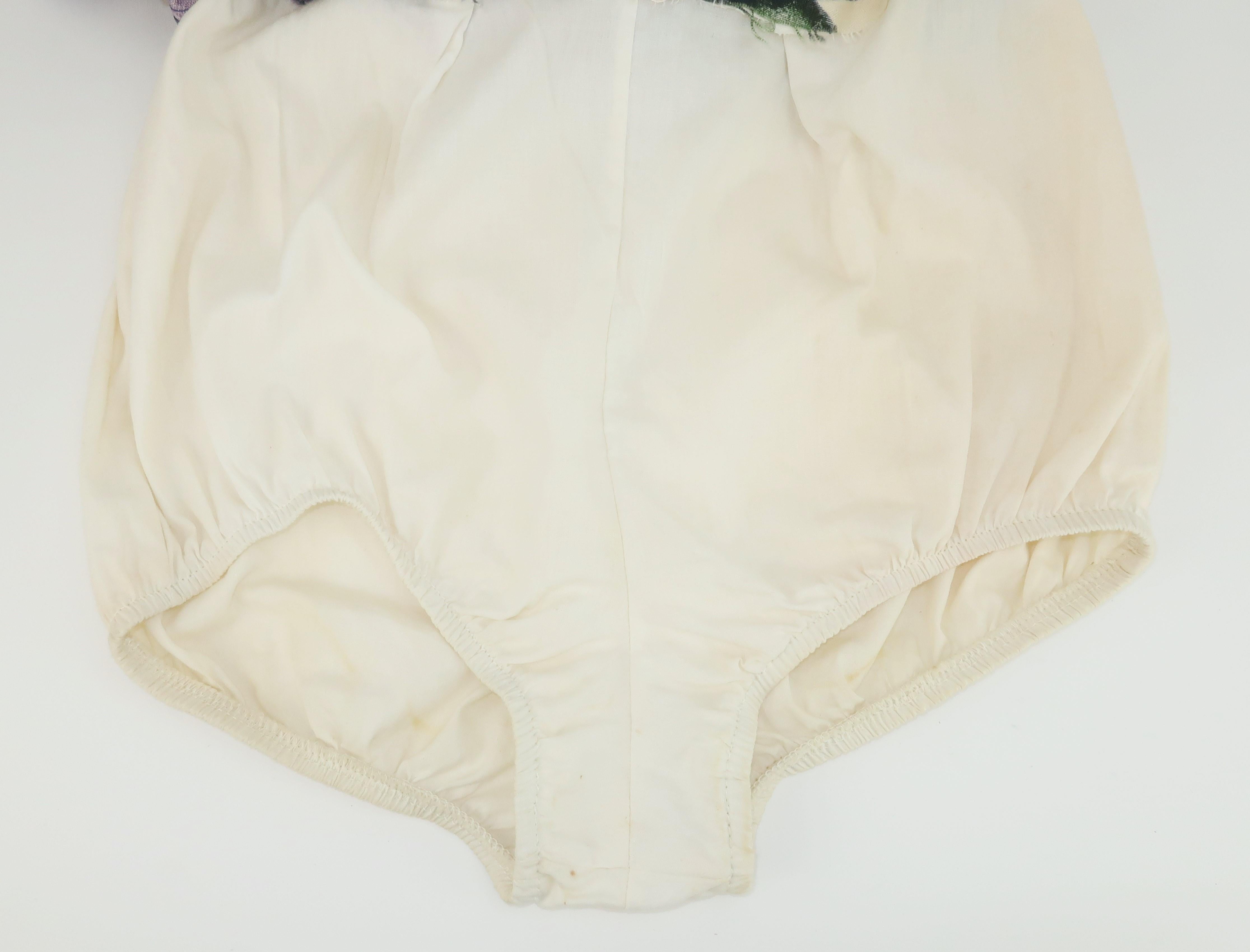 California Floral Cotton Two Piece Bikini Sunsuit Swimsuit, 1960's 10