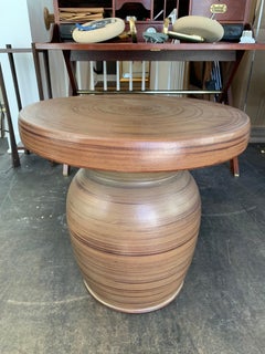 California Glazed Ceramic Circular Side Table