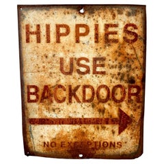 California Hippie Metal Sign, 1960s