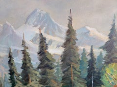 California Impressionistic Mountain Landscape Painting by Joseph H. Bennett