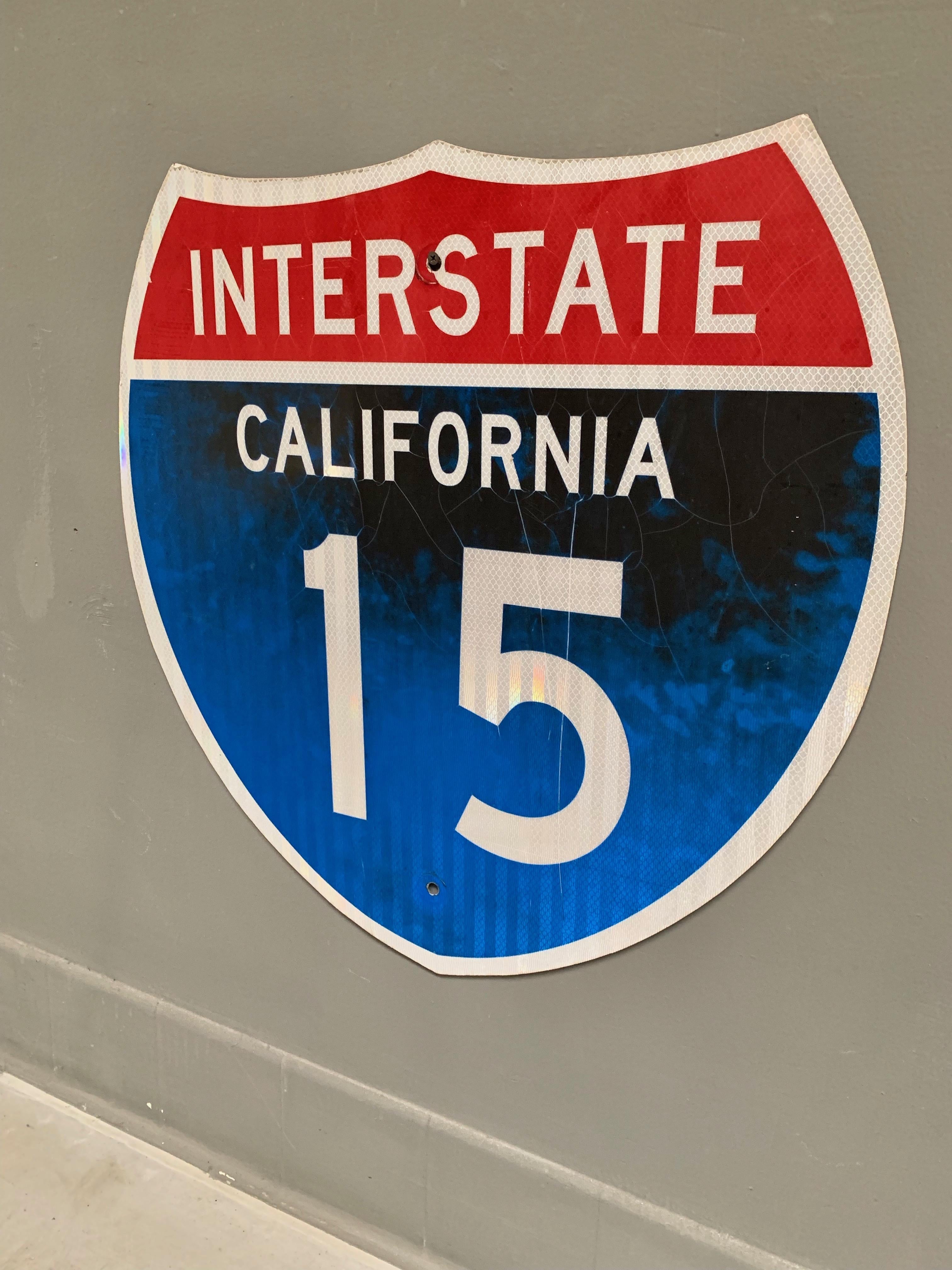 Kalifornien, Interstate 15, Straßenschild (amerikanisch) im Angebot