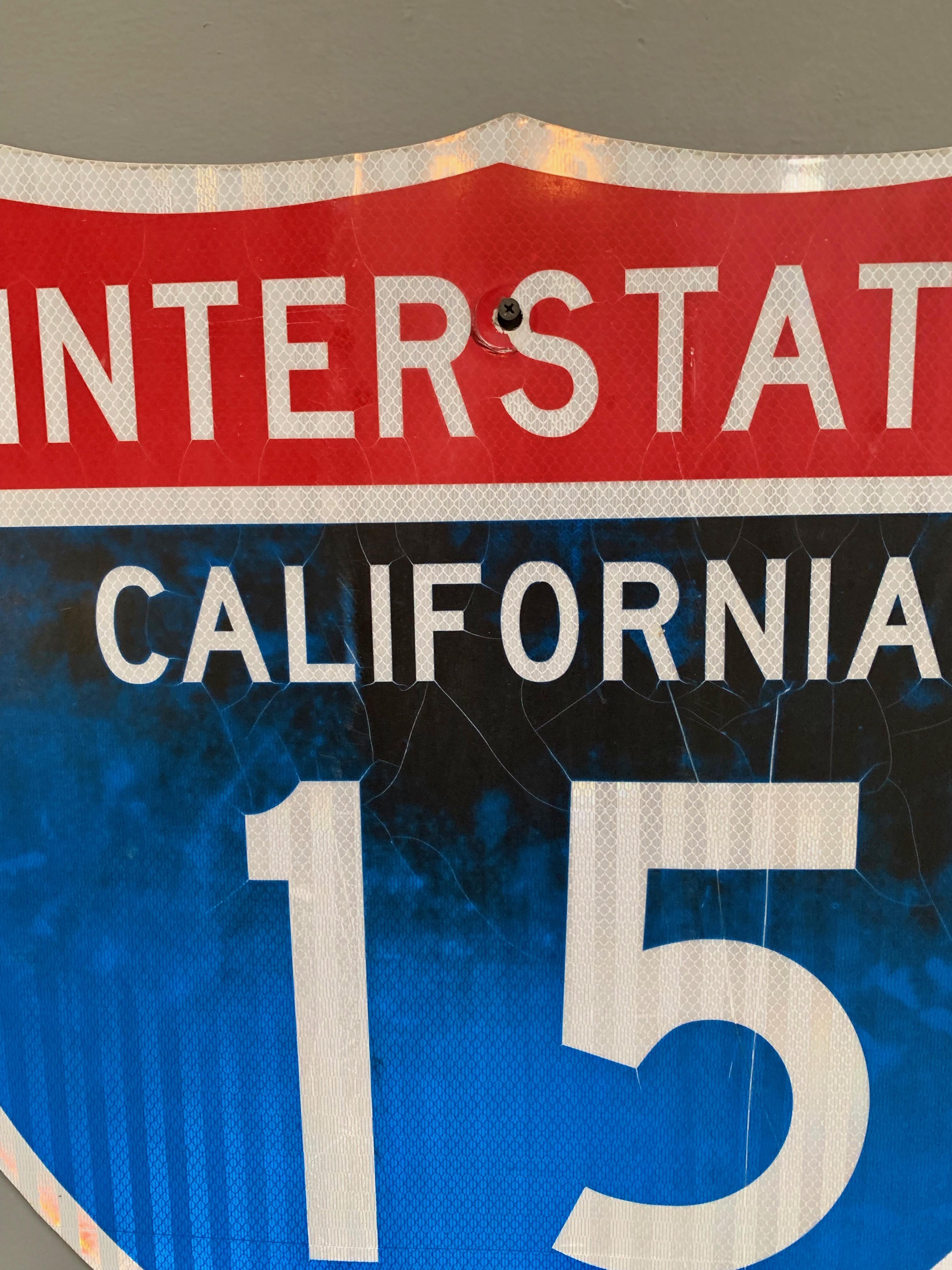 Kalifornien, Interstate 15, Straßenschild (Stahl) im Angebot