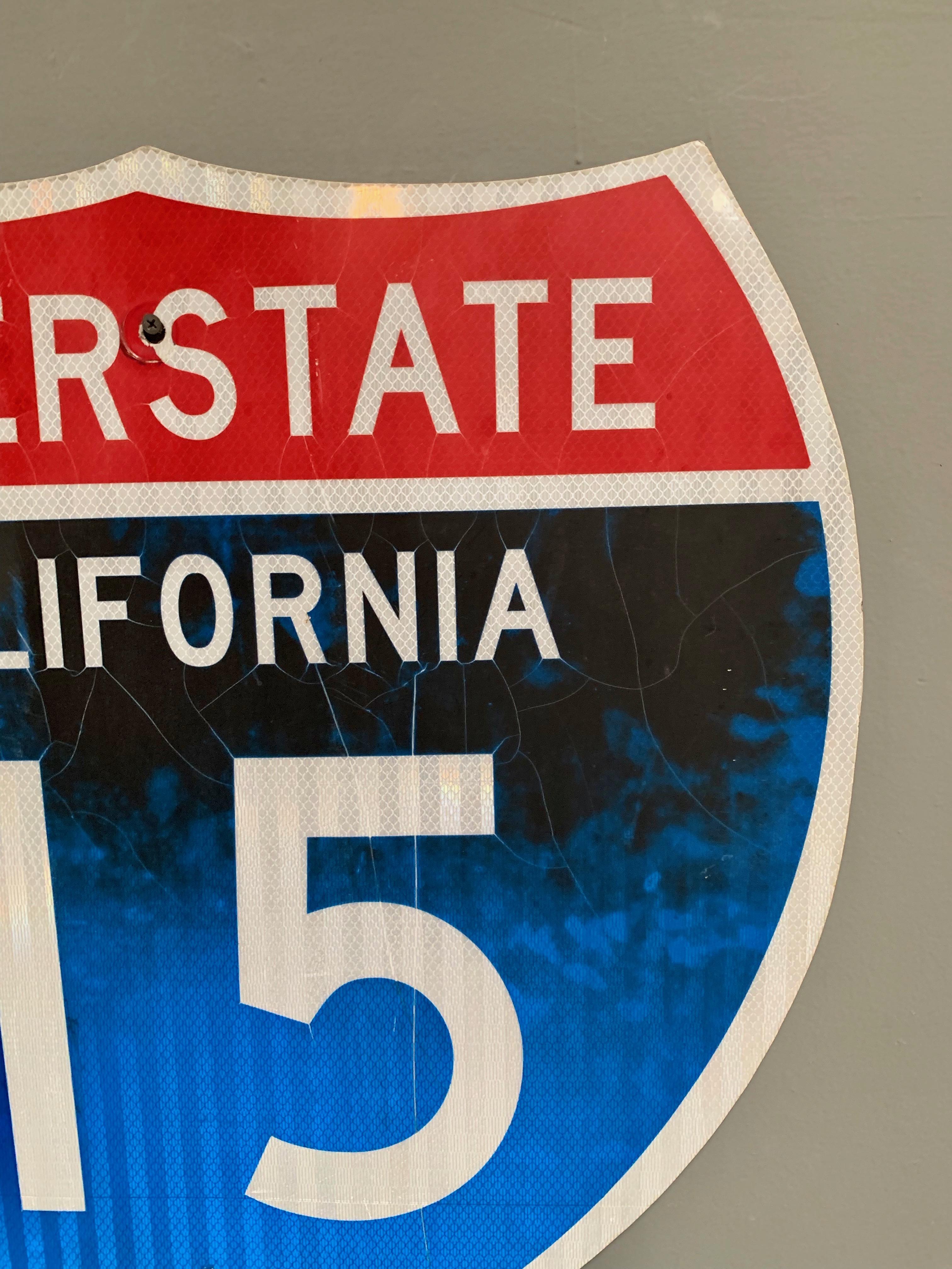 California Interstate 15 Freeway Sign In Good Condition For Sale In Los Angeles, CA