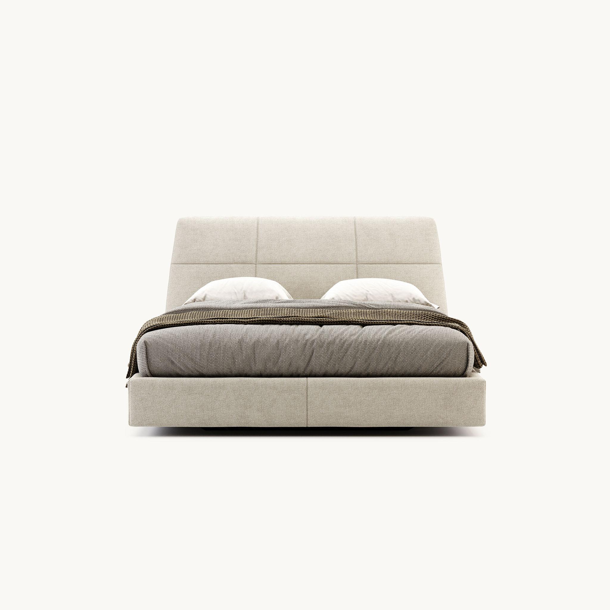 Modern California King Bed Upholstered in Velvet For Sale