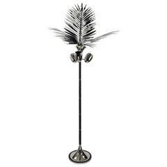 Royal Palm Tree Floor Lamp in Nickel Plated Brass & Leather by C. Kreiling