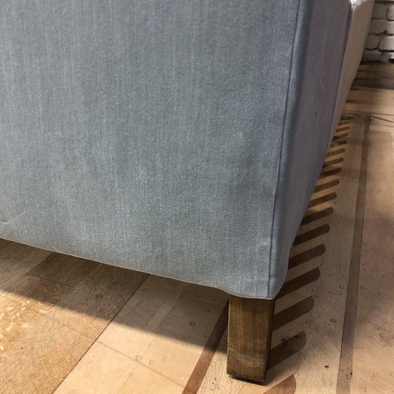 California King Restoration Hardware Grayson Fabric Bed with Footboard For Sale at 1stDibs