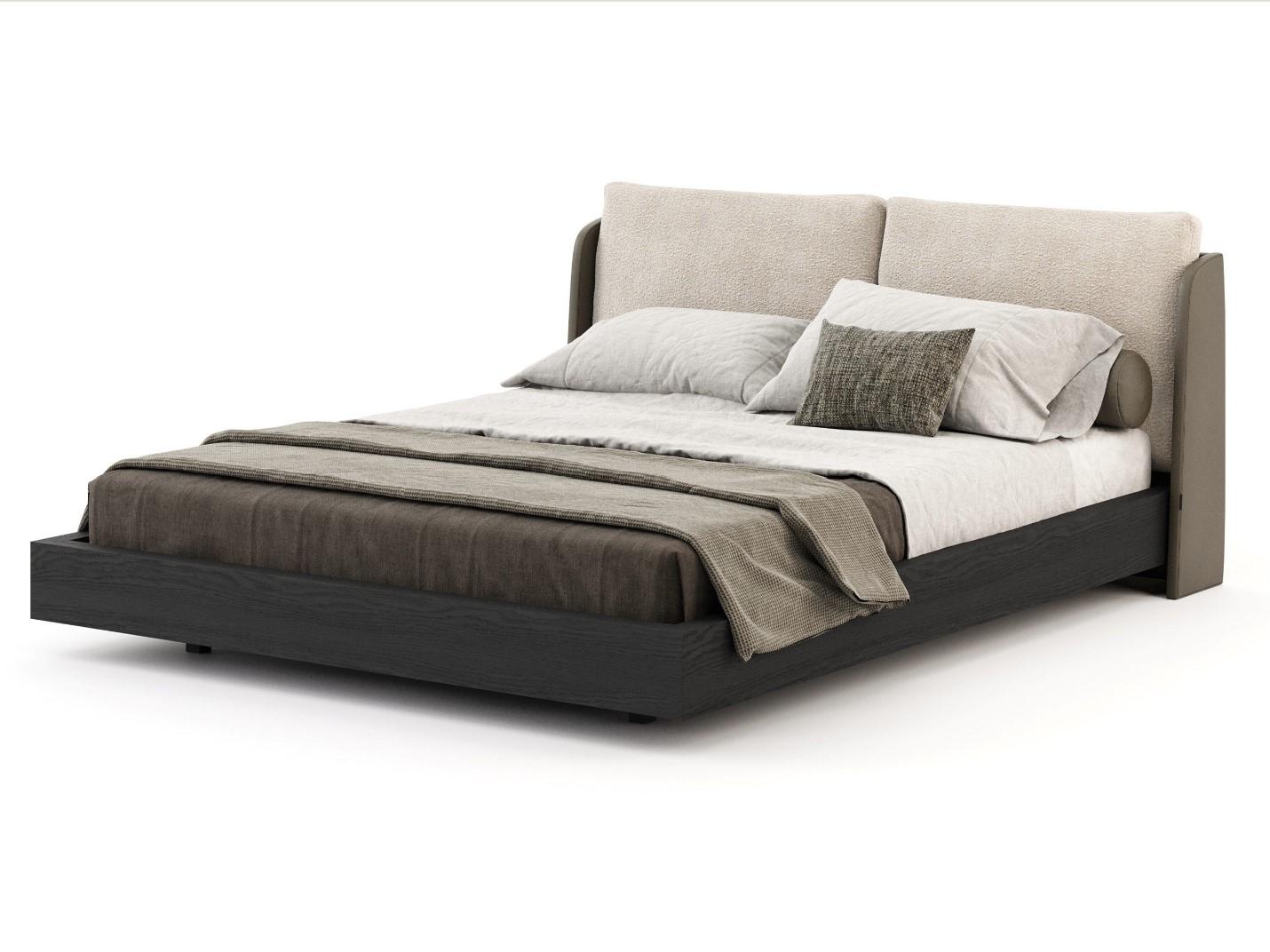 California King Size Bed in Genuine Leather and Fabric For Sale at 1stDibs cal king