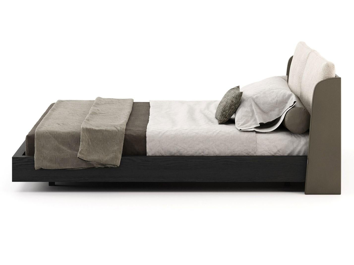 California King Size Bed in Genuine Leather and Fabric For Sale at 1stDibs cal king