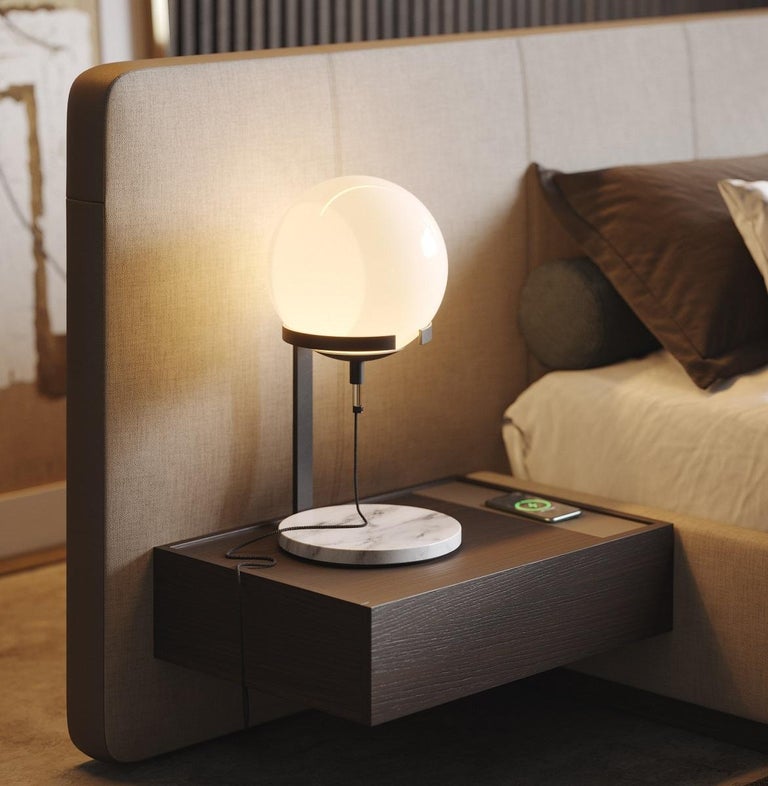 California King Size Bed with Floating Nightstands Custom Colors For