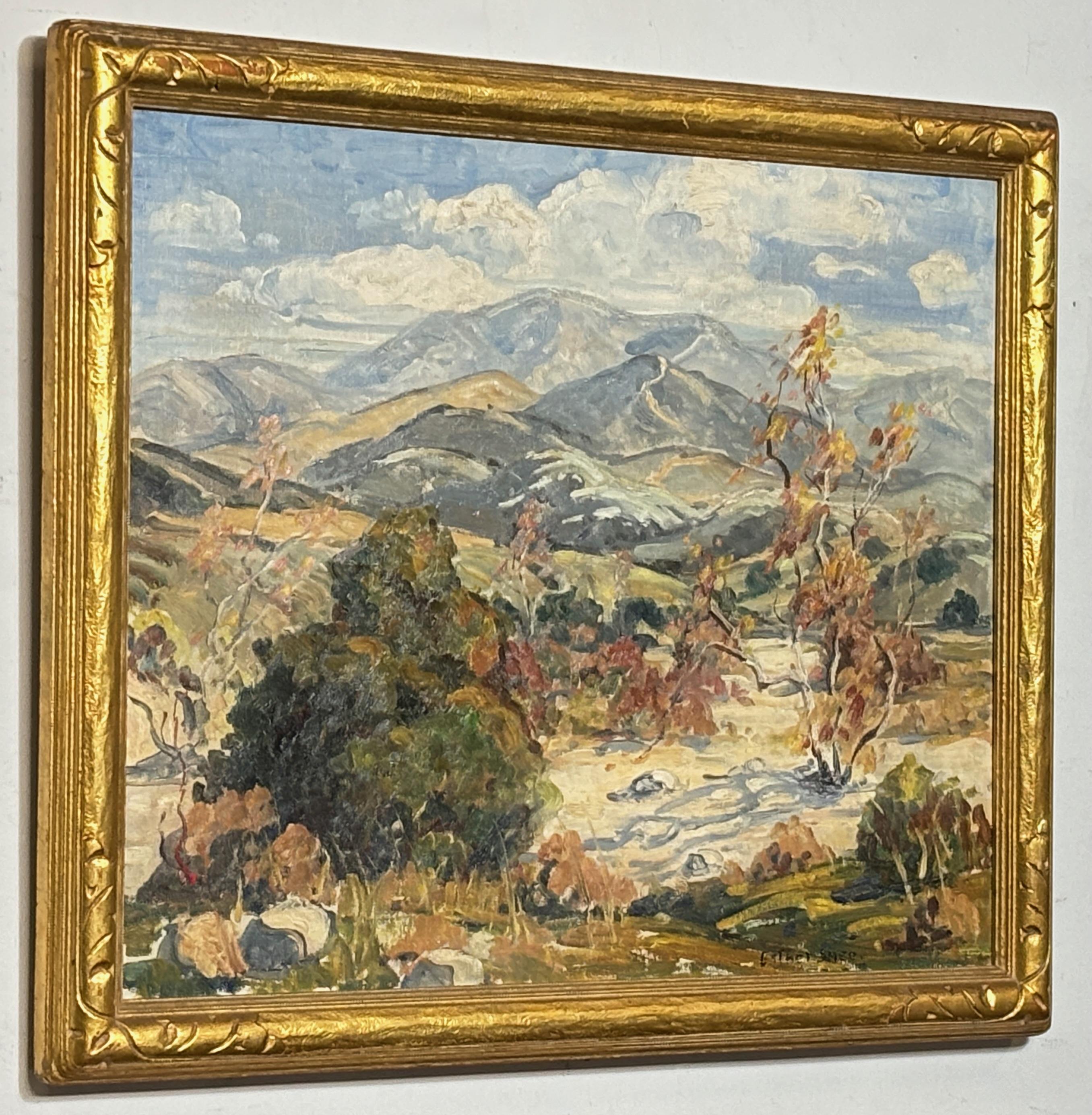 Peint à la main Peinture de paysage en plein air de Californie par Esther Smee, années 1930-1940 en vente