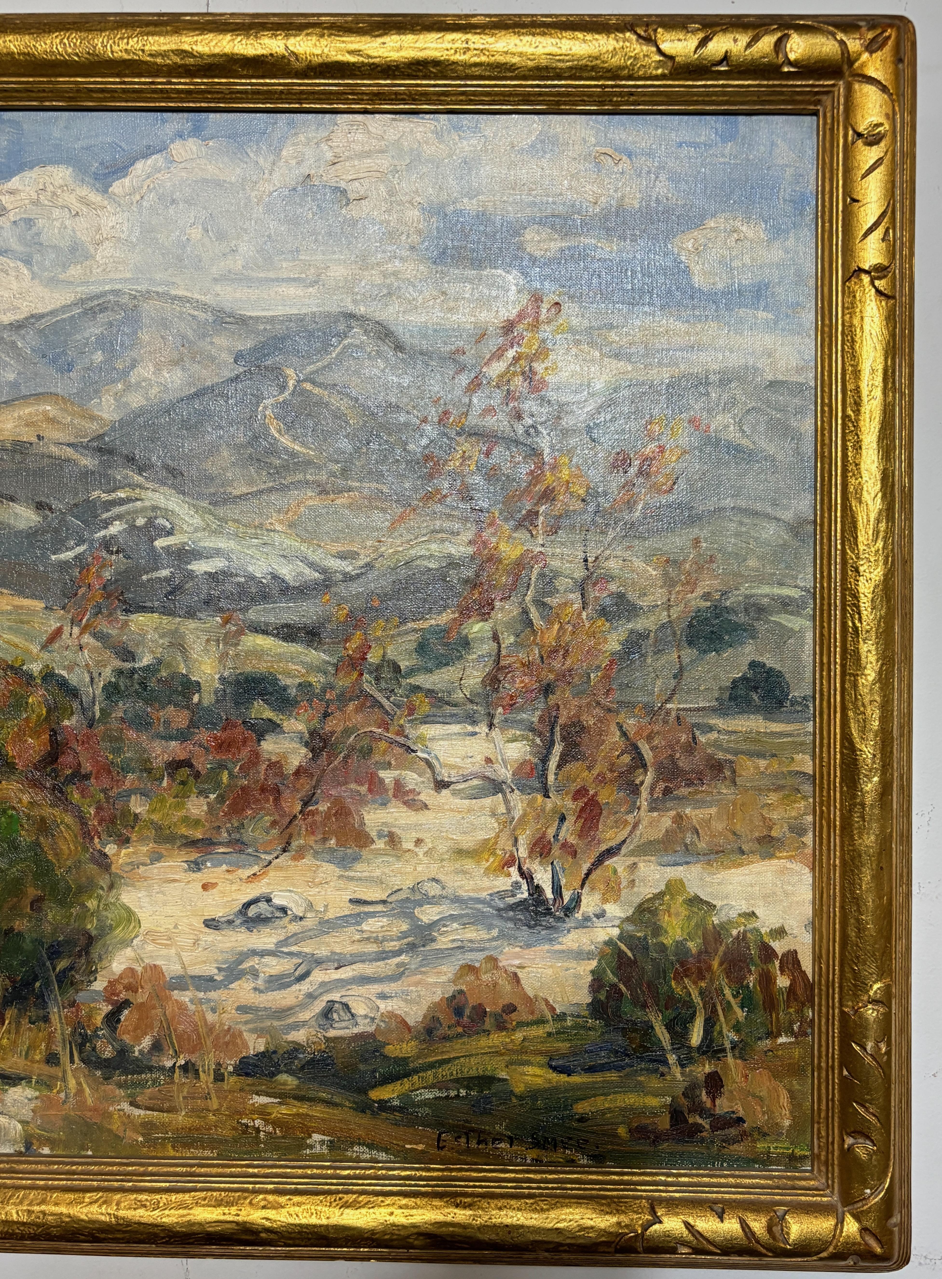 Peinture de paysage en plein air de Californie par Esther Smee, années 1930-1940 Bon état - En vente à San Francisco, CA
