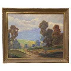 Vintage California Landscape Painting by George Sanders Bickerstaff