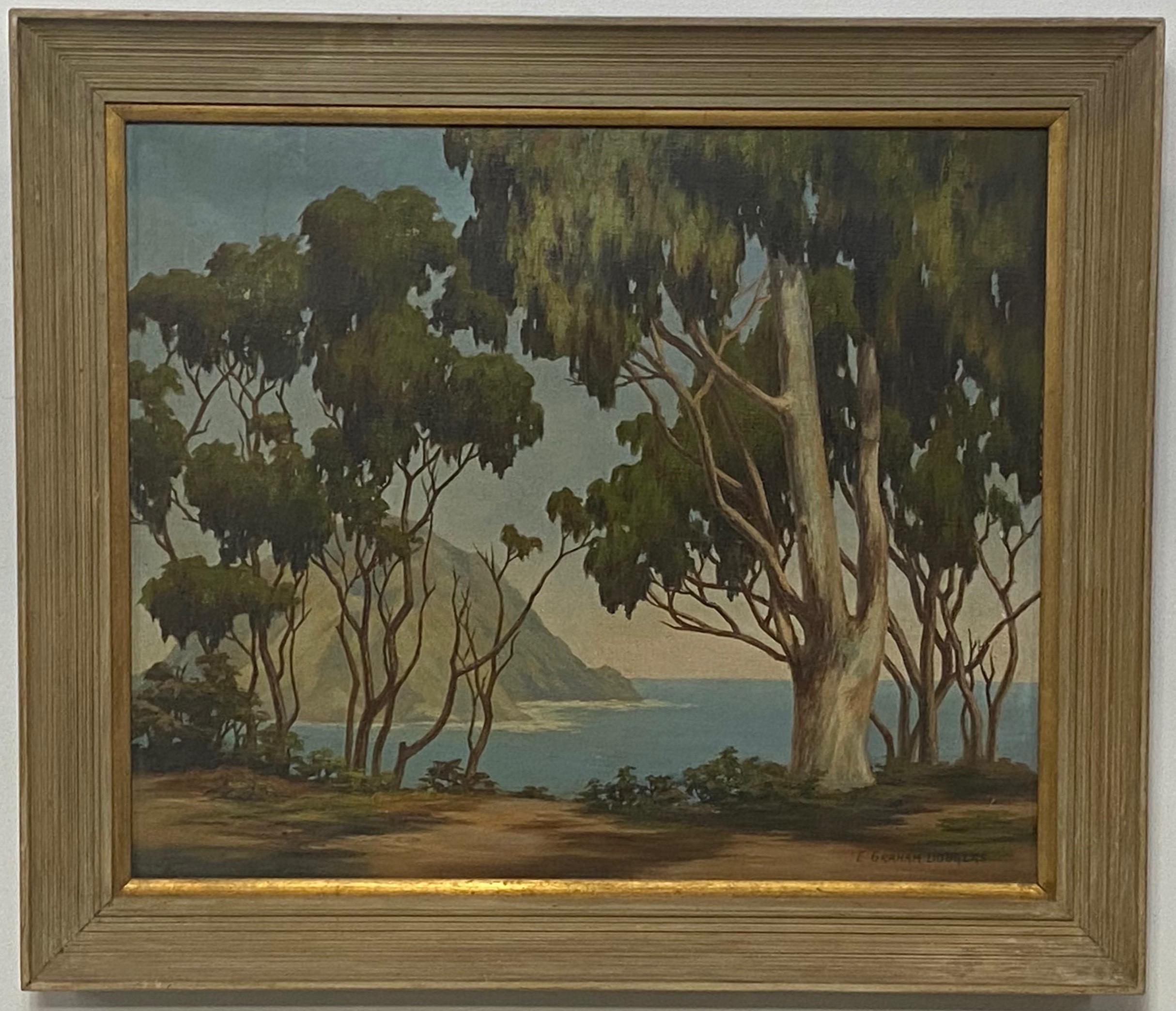 Hand-Painted California Landscape Painting of Morro Bay by Earl Graham Douglas