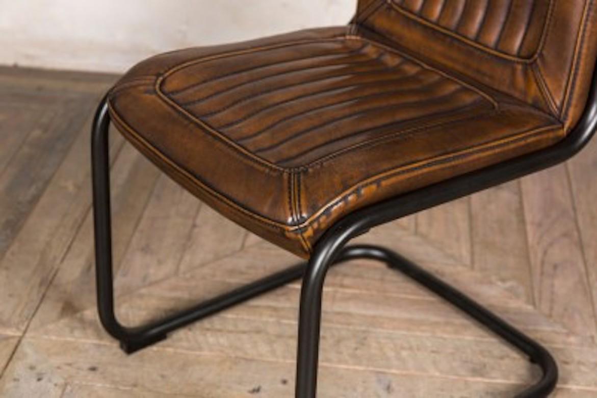 European California Leather Look Dining Chairs, 20th Century For Sale