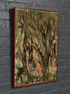 California Mid-Century Mixed Media Fiber Art “The Rain Forest” by Margo Adams