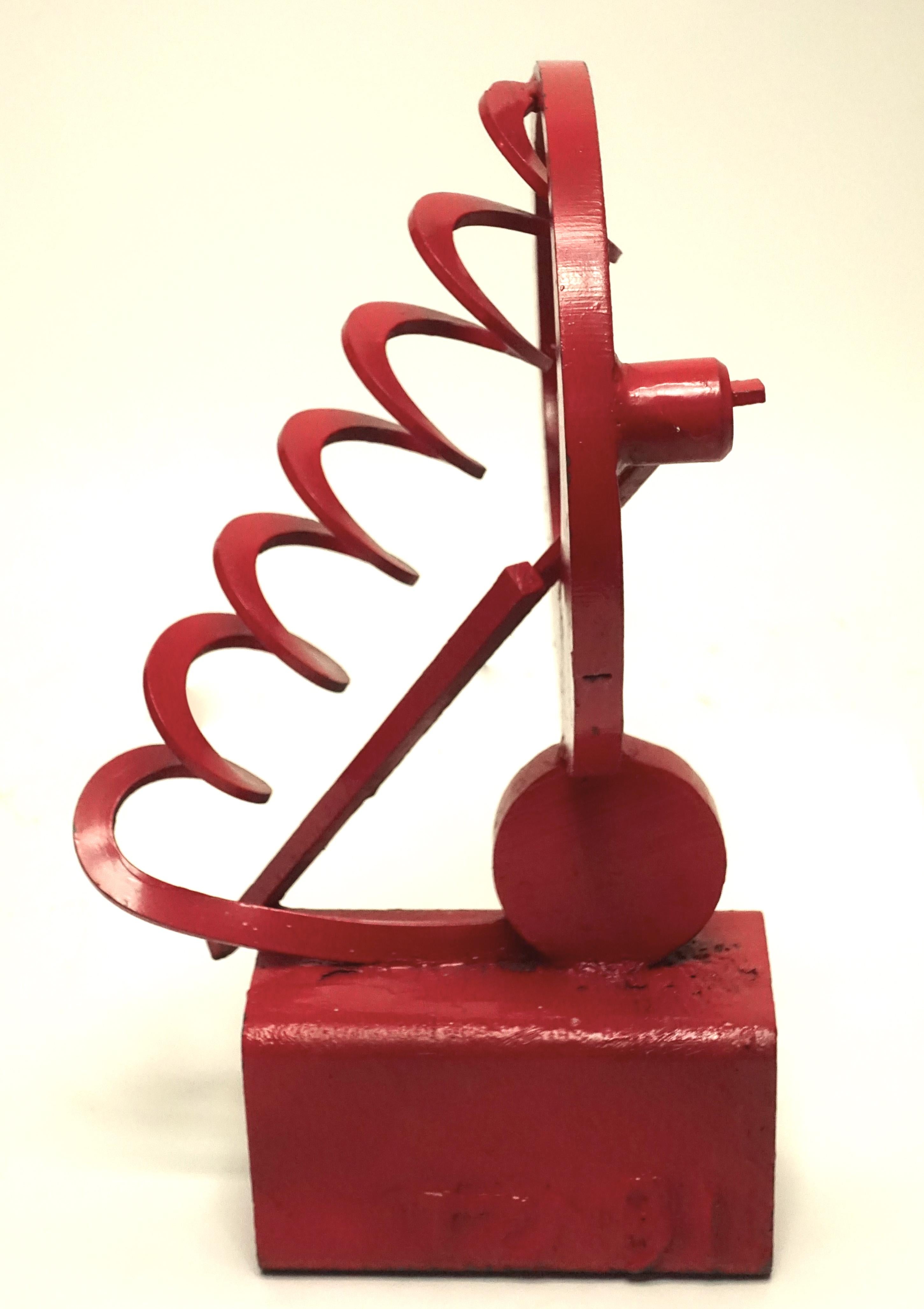 Modern Expressionist red painted welded iron abstract sculpture
signed indistinct
California,
circa 1970s.