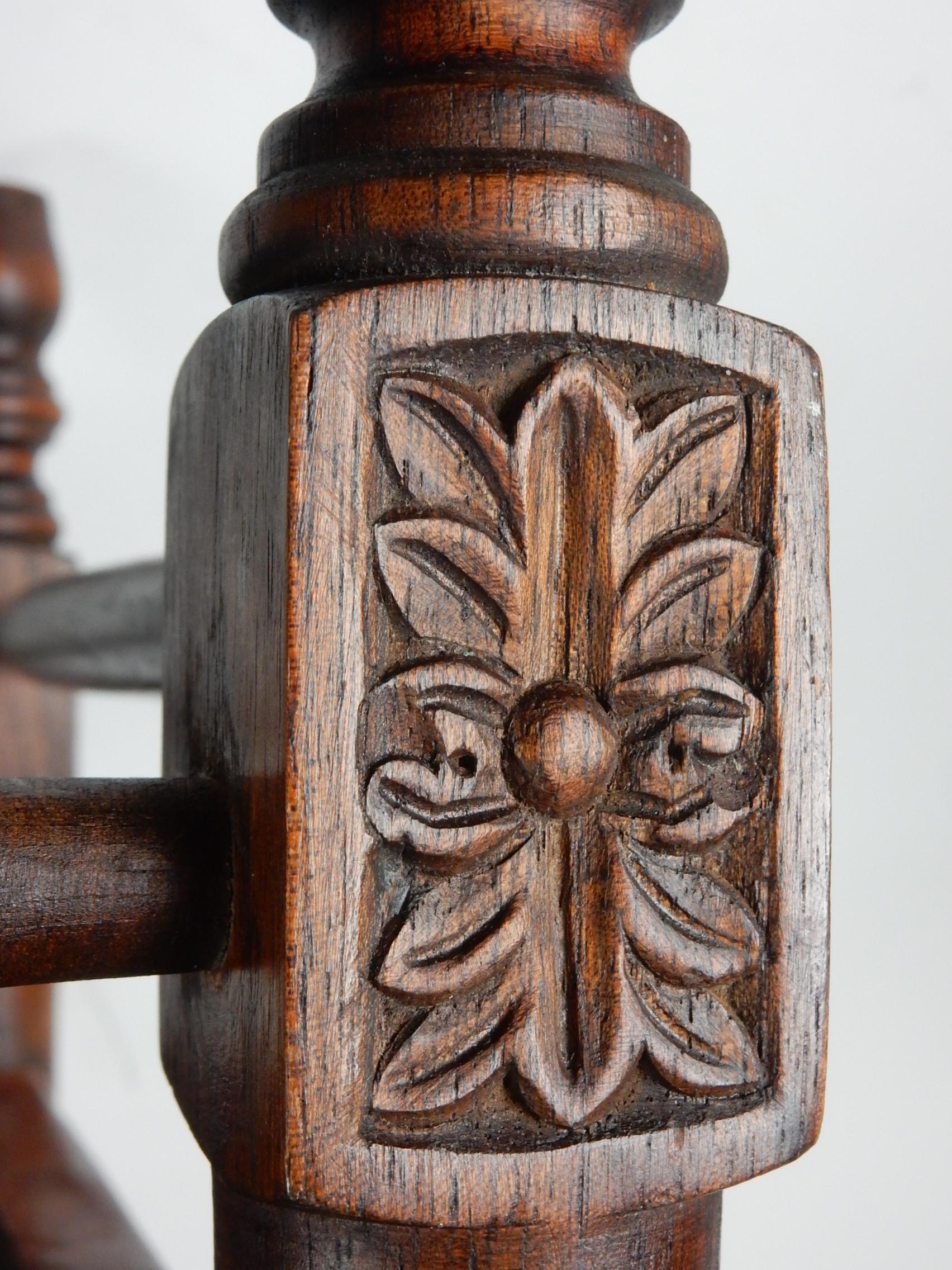 California Mission era Tooled Saddle Leather Stool 4