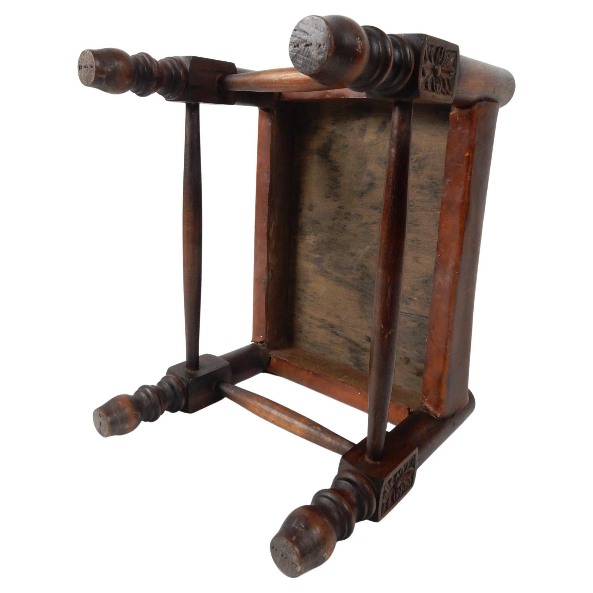 California Mission era Tooled Saddle Leather Stool 5