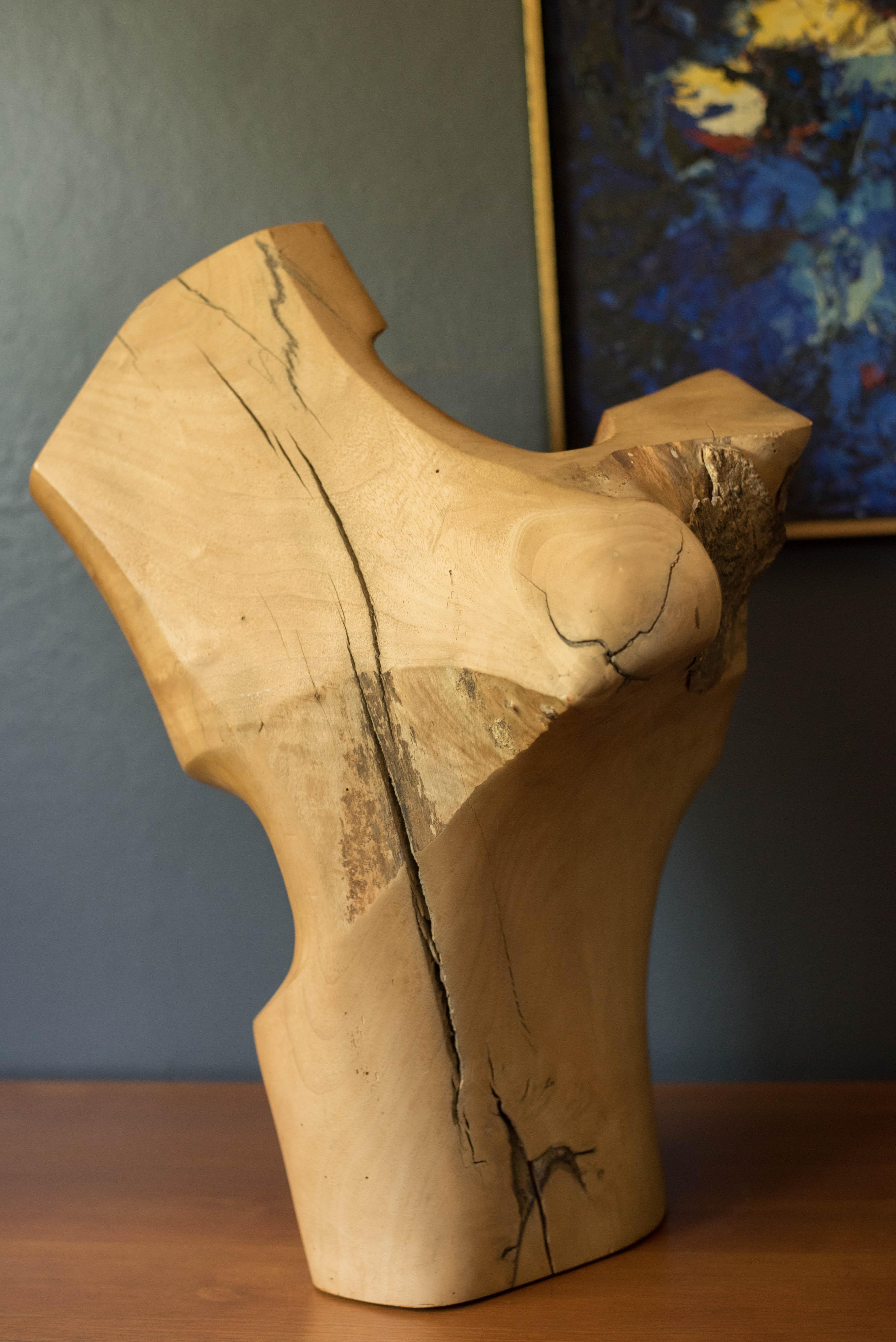California Modern Abstract Carved Wood Sculpture by Doug Ayers For Sale 4