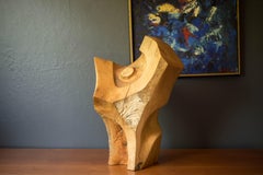 Scultura astratta moderna californiana in legno intagliato di Doug Ayers