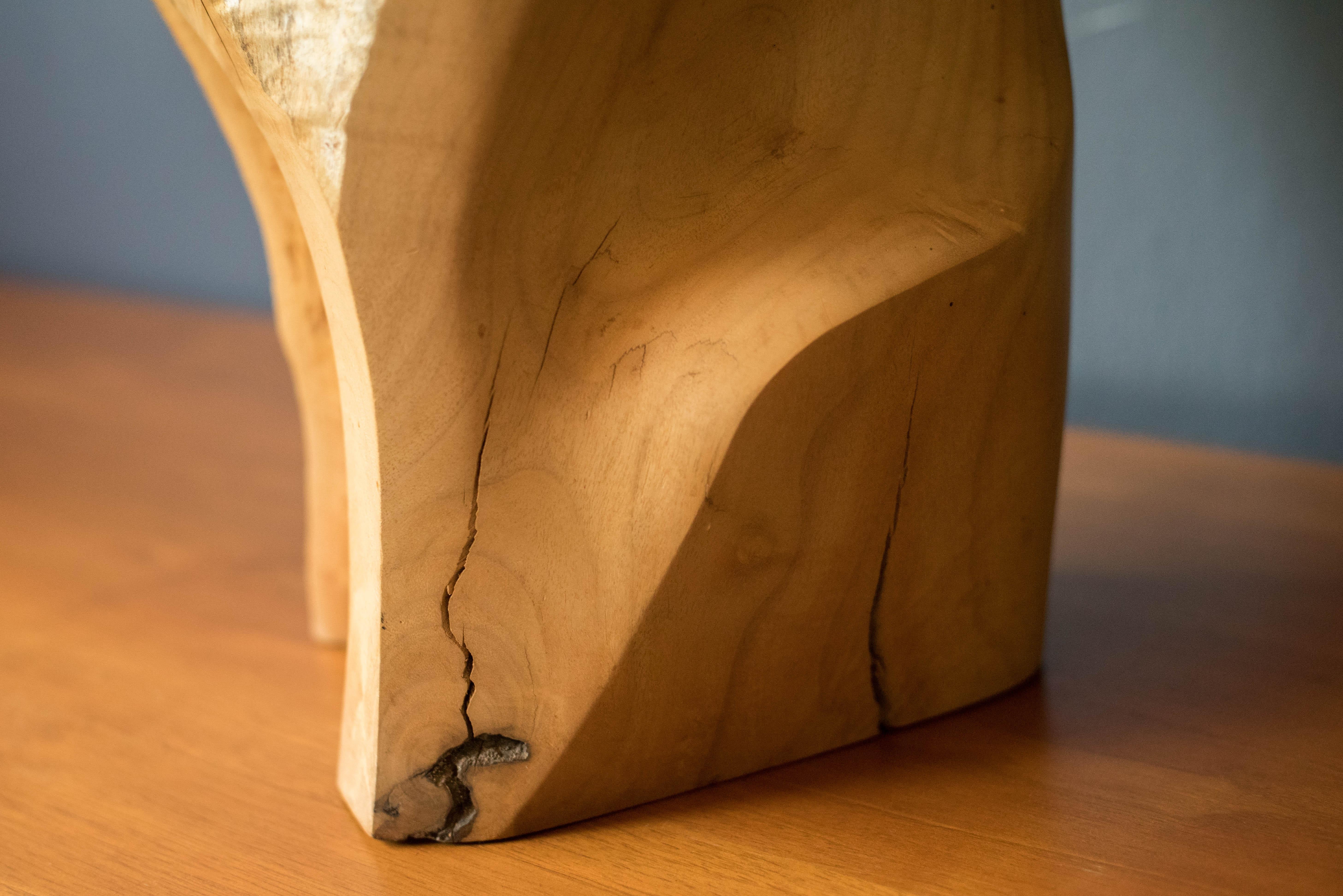 California Modern Abstract Carved Wood Sculpture by Doug Ayers In Good Condition For Sale In San Jose, CA