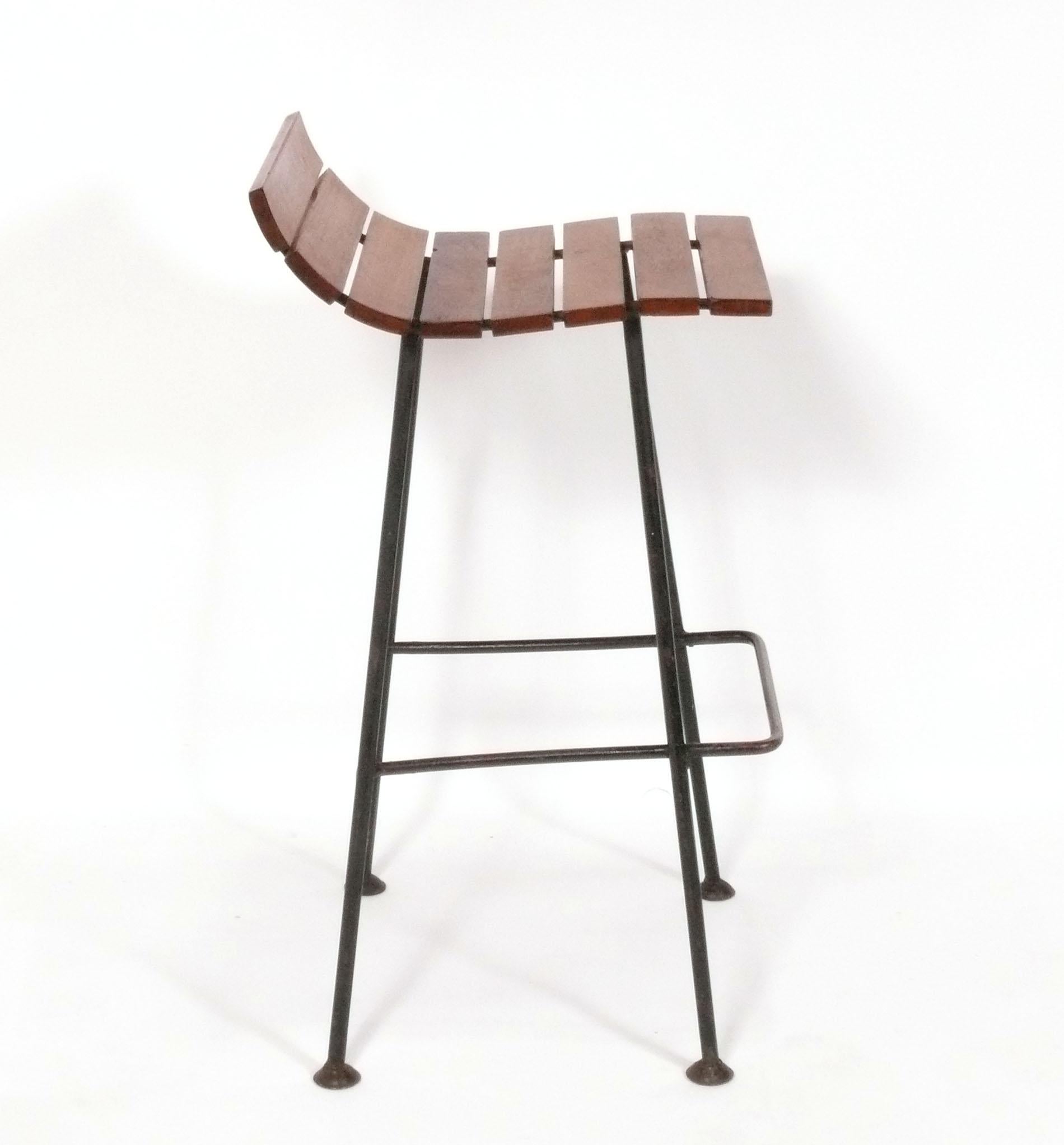 Mid-Century Modern California Modern Bar or Counter Stools by Cal Vista Set of Three circa 1950s For Sale