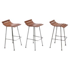 California Modern Bar or Counter Stools by Cal Vista Set of Three circa 1950s