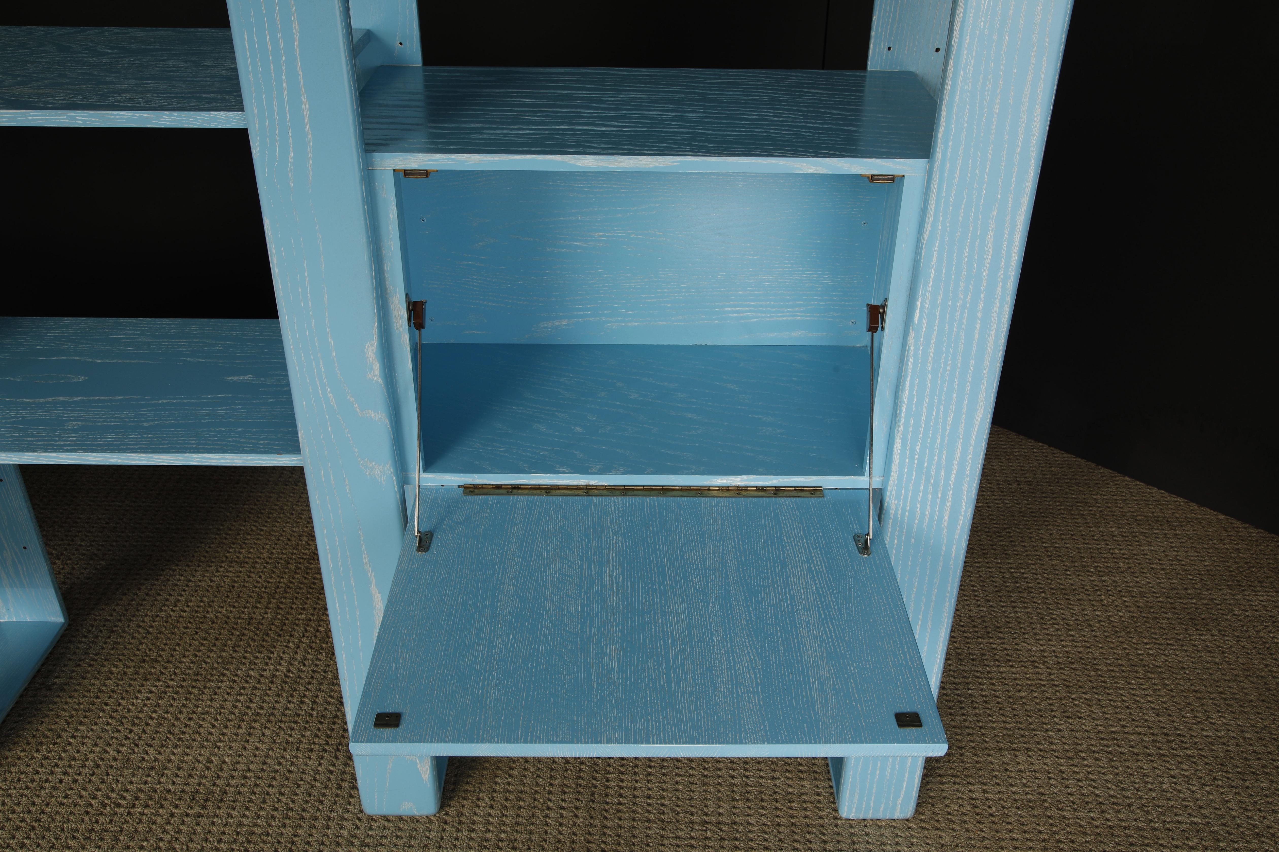 California Modern Cerused Oak Modular Bookcase Room Divider by Lou Hodges, 1970s For Sale 5