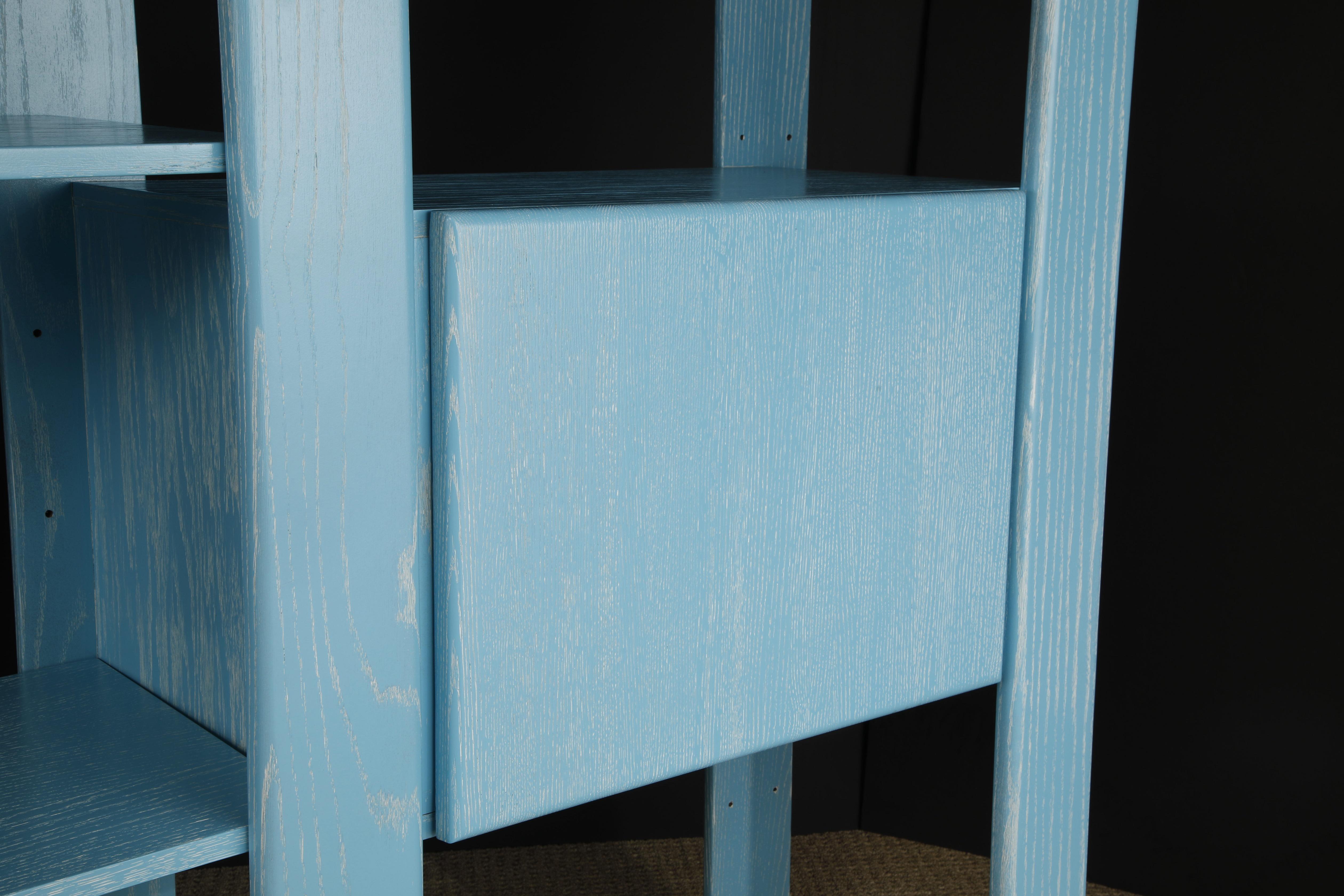 California Modern Cerused Oak Modular Bookcase Room Divider by Lou Hodges, 1970s For Sale 9