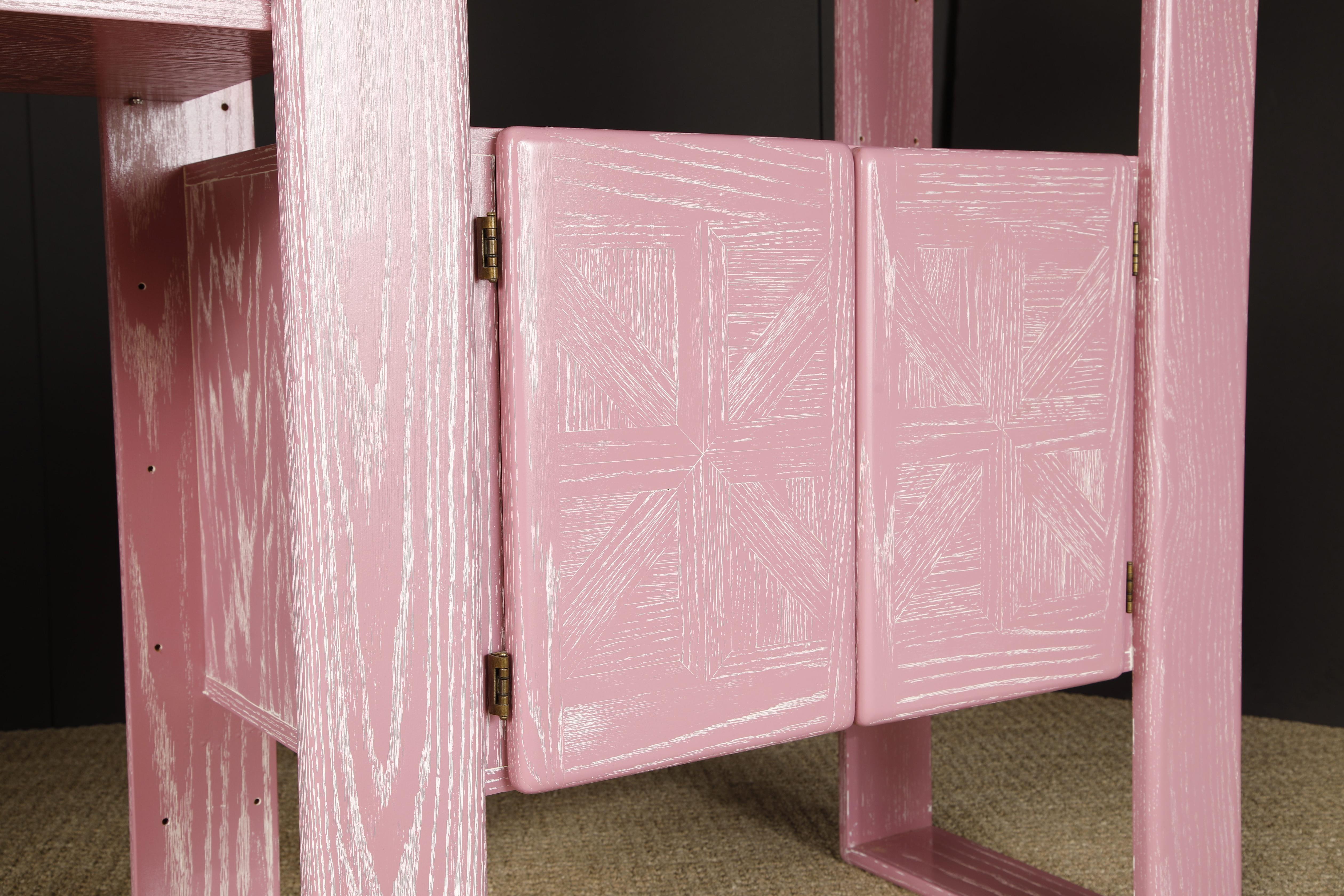 California Modern Cerused Oak Modular Bookcase Room Divider by Lou Hodges, 1970s For Sale 10