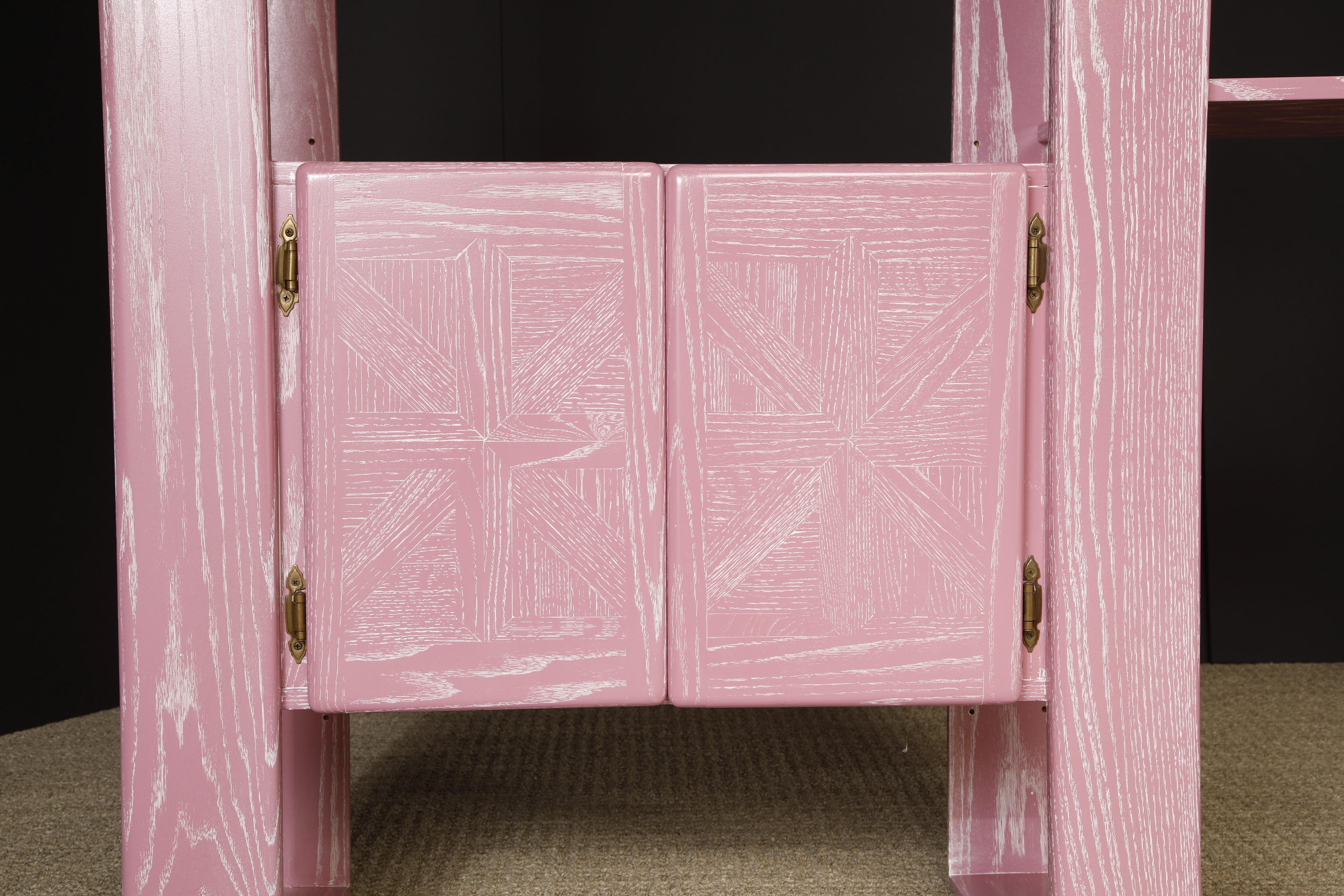 California Modern Cerused Oak Modular Bookcase Room Divider by Lou Hodges, 1970s For Sale 2