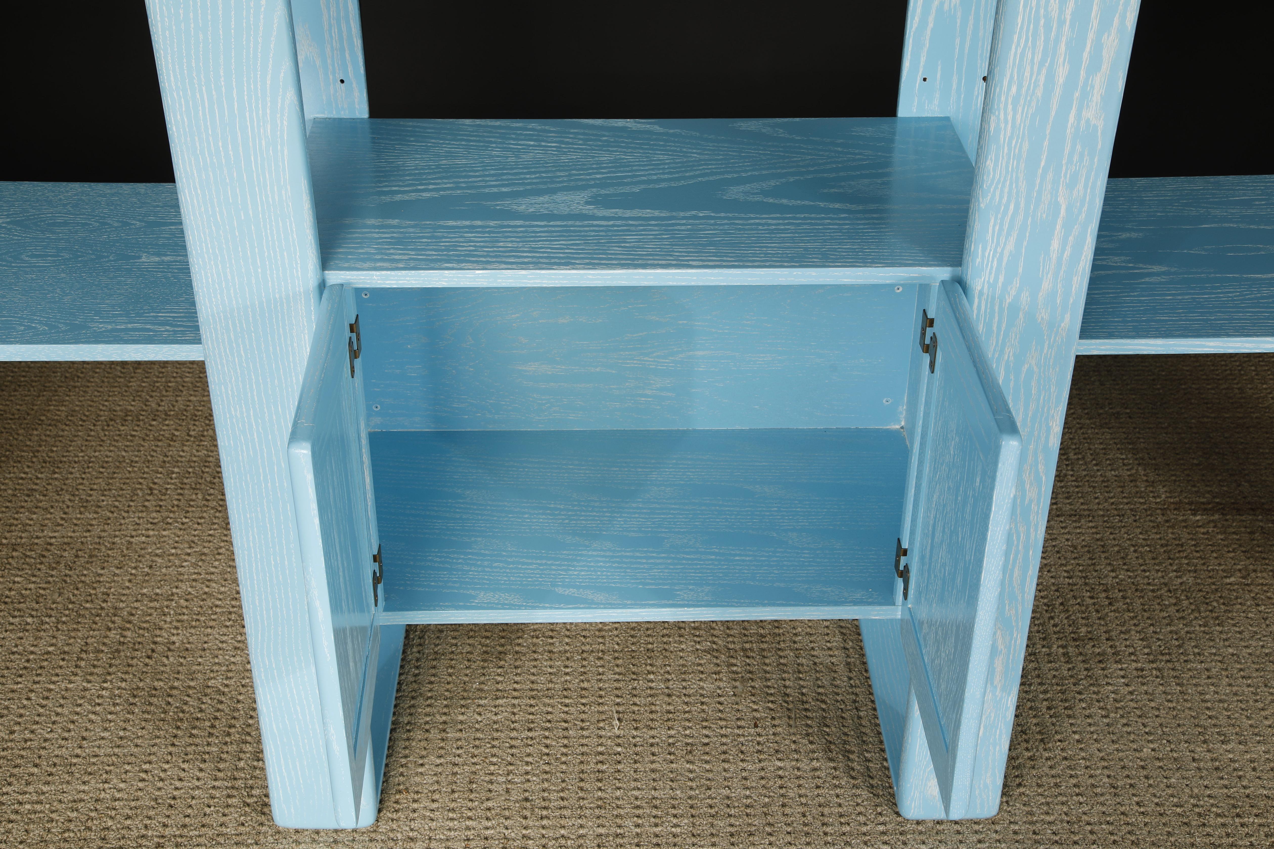 California Modern Cerused Oak Modular Bookcase Room Divider by Lou Hodges, 1970s For Sale 4