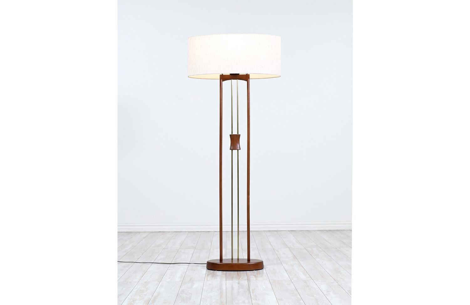 Mid-Century Modern Expertly Restored - California Modern Column Floor Lamp by Modeline For Sale