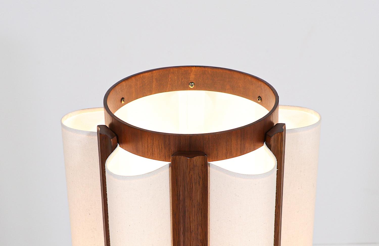 Mid-Century Modern California Modern Column Walnut Floor Lamp by Modeline of CA