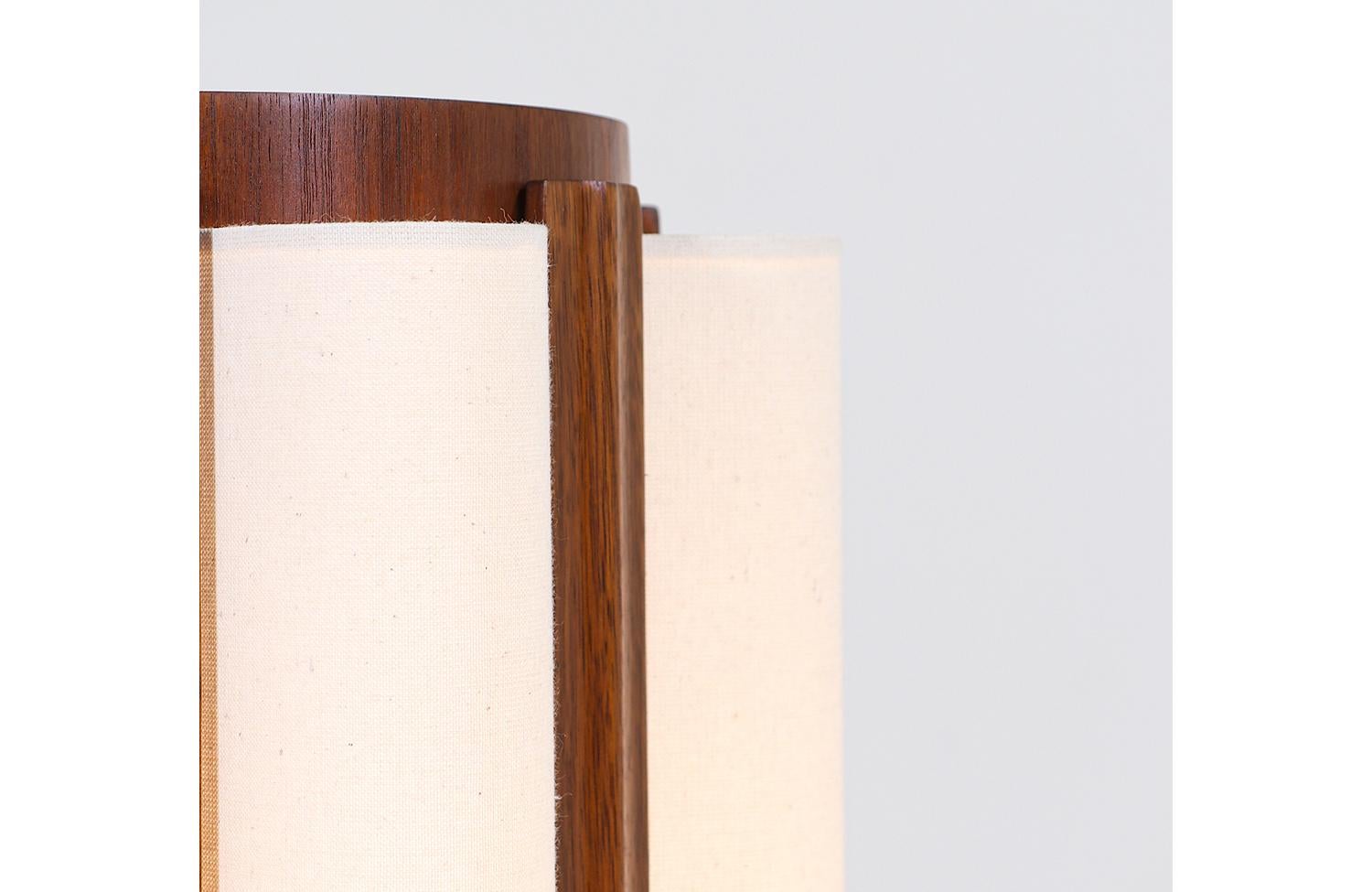 Brass California Modern Column Walnut Floor Lamp by Modeline of CA