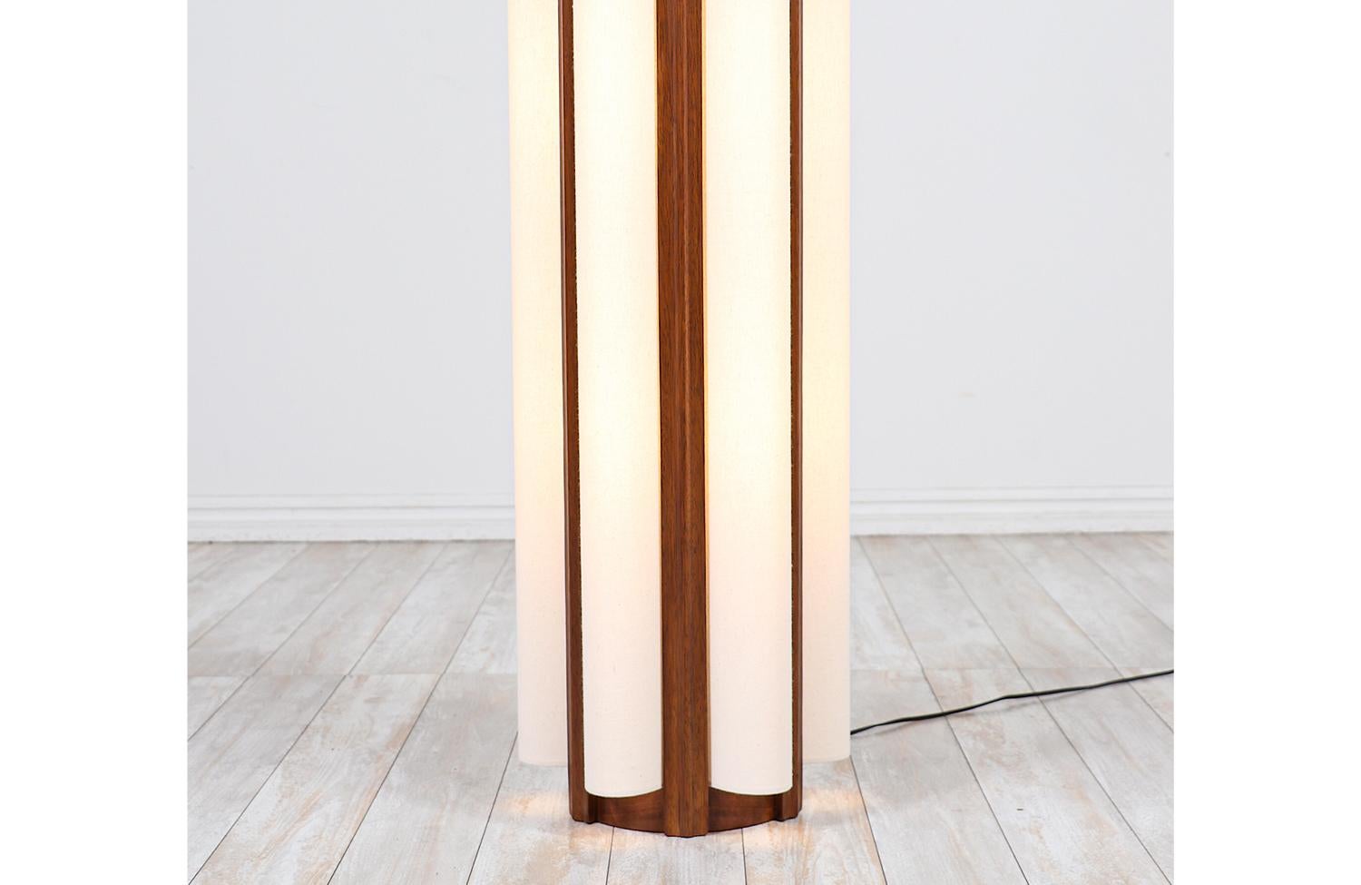 California Modern Column Walnut Floor Lamp by Modeline of CA 1