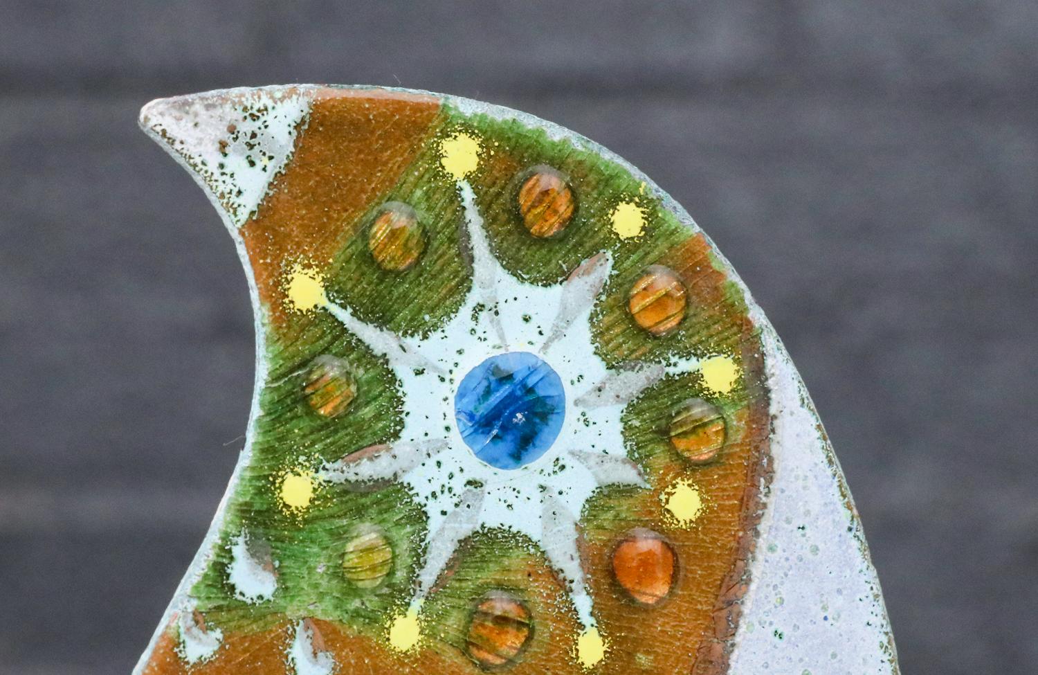 Scultura della famiglia di uccelli smaltati California Modern di Curtis Jere in vendita 1