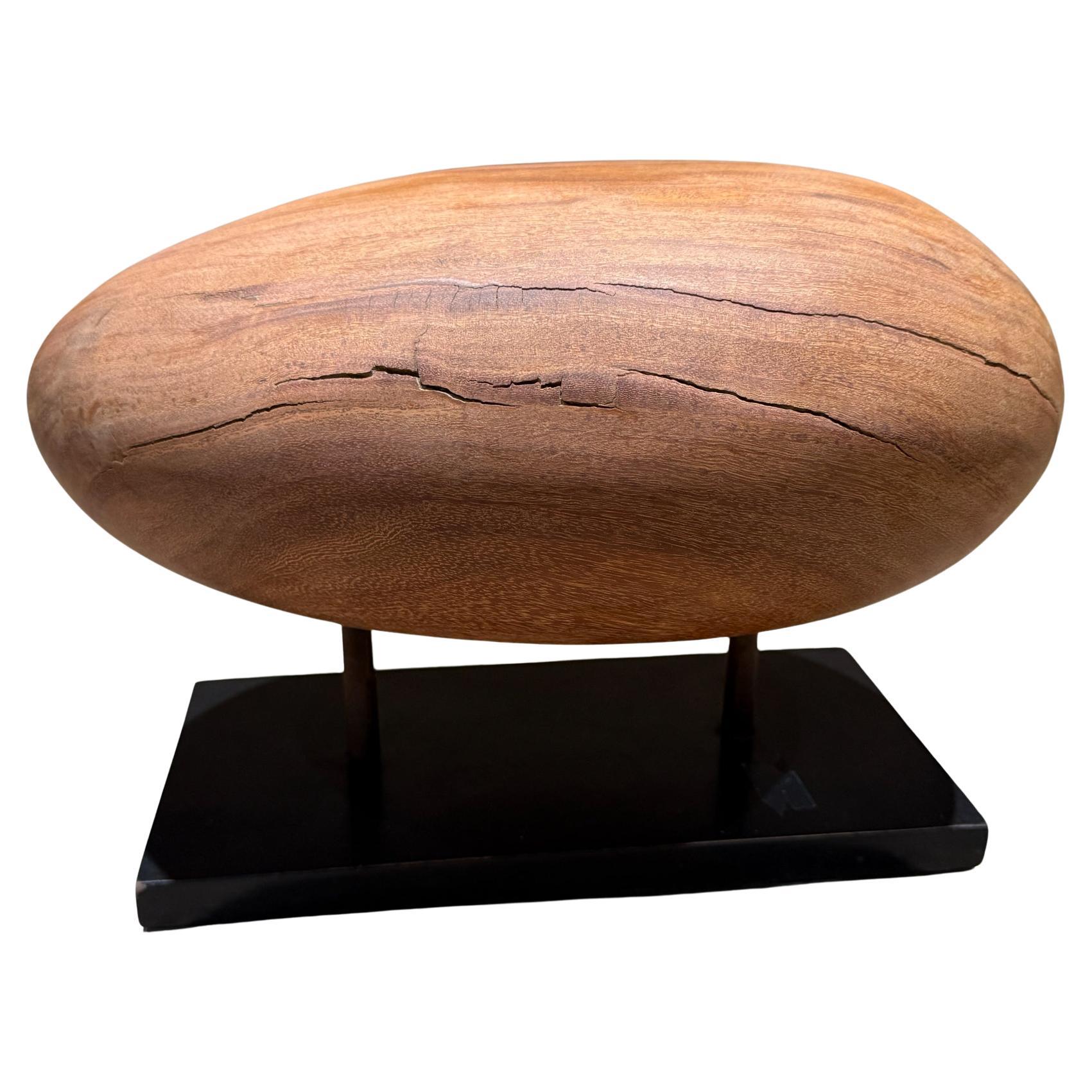 California Modern Exotic Wood Table Sculpture Organic Oval Form