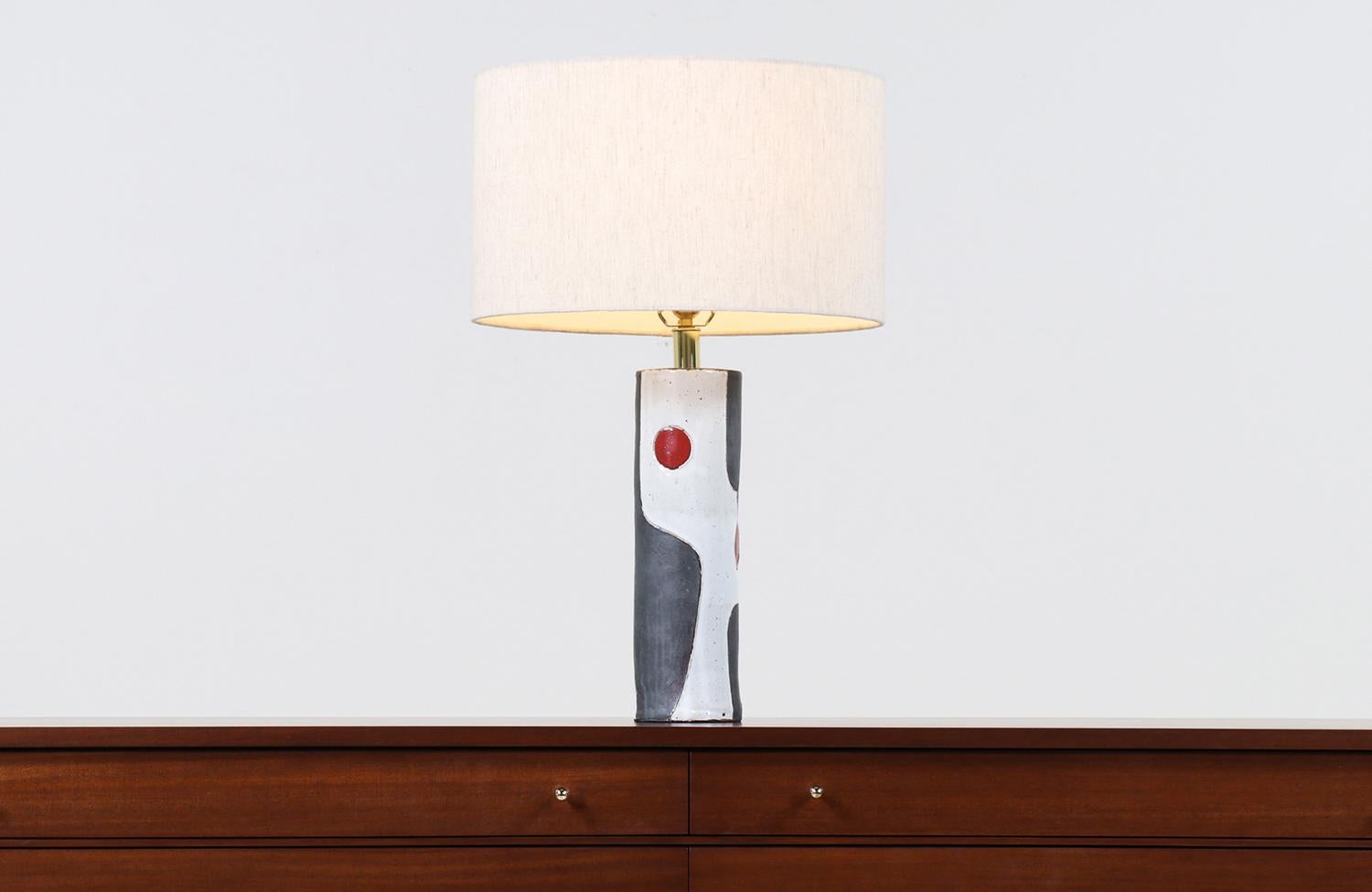 Mid-Century Modern California Modern Glazed Ceramic Table Lamp by Melinda Forster