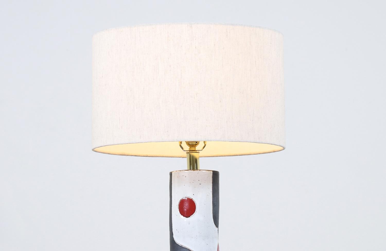 American California Modern Glazed Ceramic Table Lamp by Melinda Forster