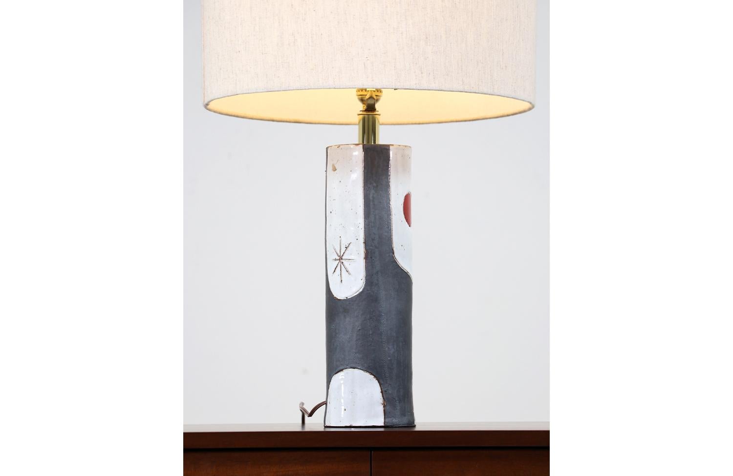 Contemporary California Modern Glazed Ceramic Table Lamp by Melinda Forster