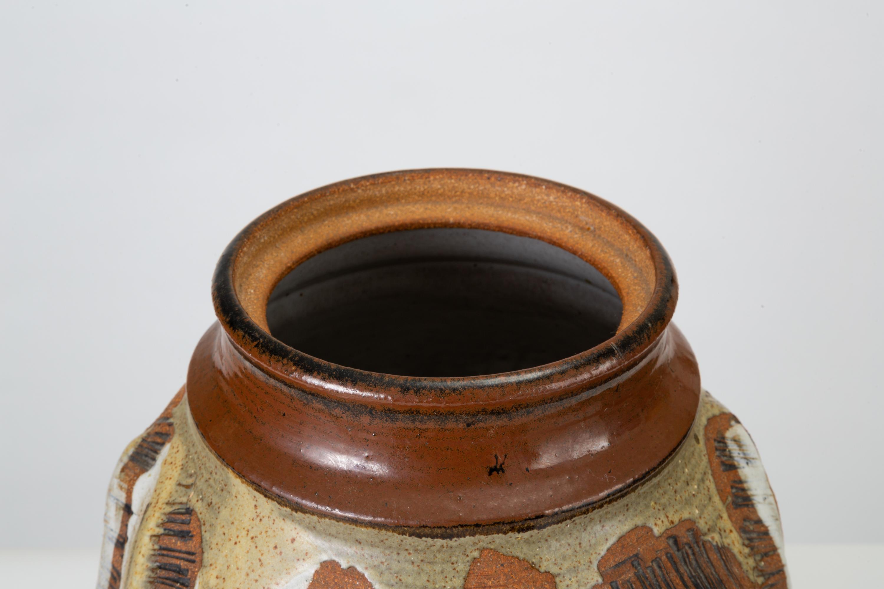 California Modern Large Studio Pottery Jar with Lid by Don Jennings 3