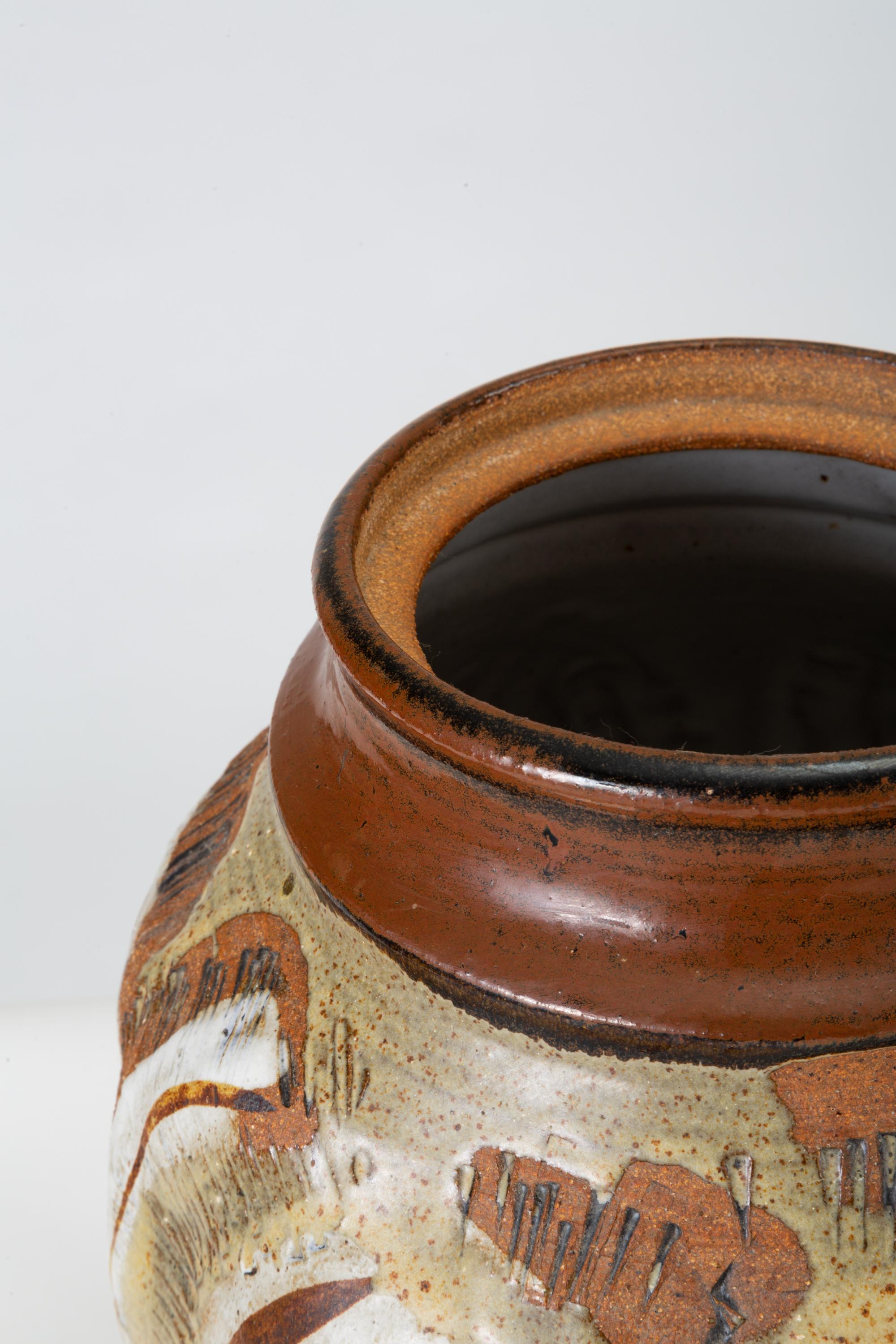 California Modern Large Studio Pottery Jar with Lid by Don Jennings 4