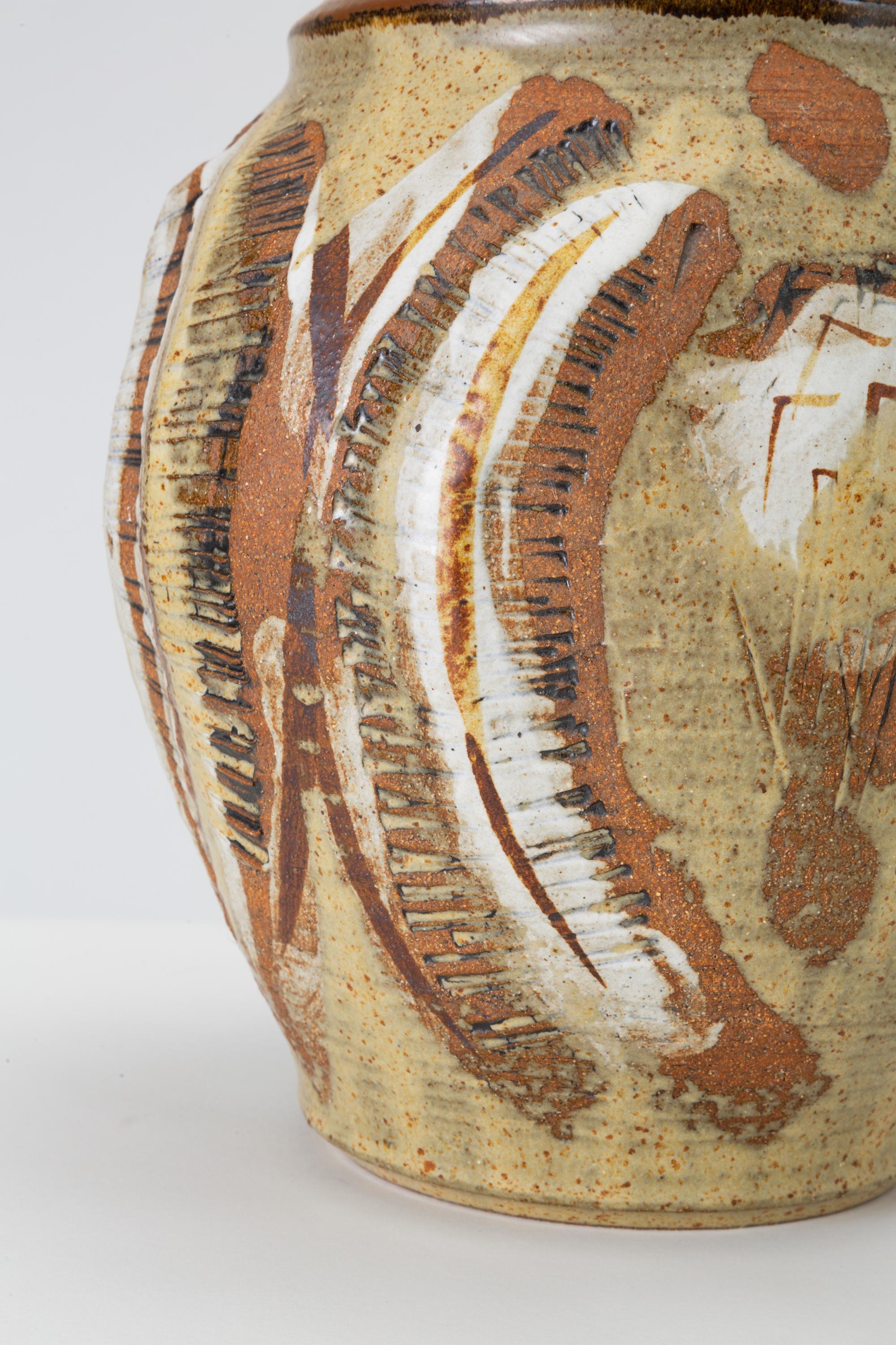 California Modern Large Studio Pottery Jar with Lid by Don Jennings 5