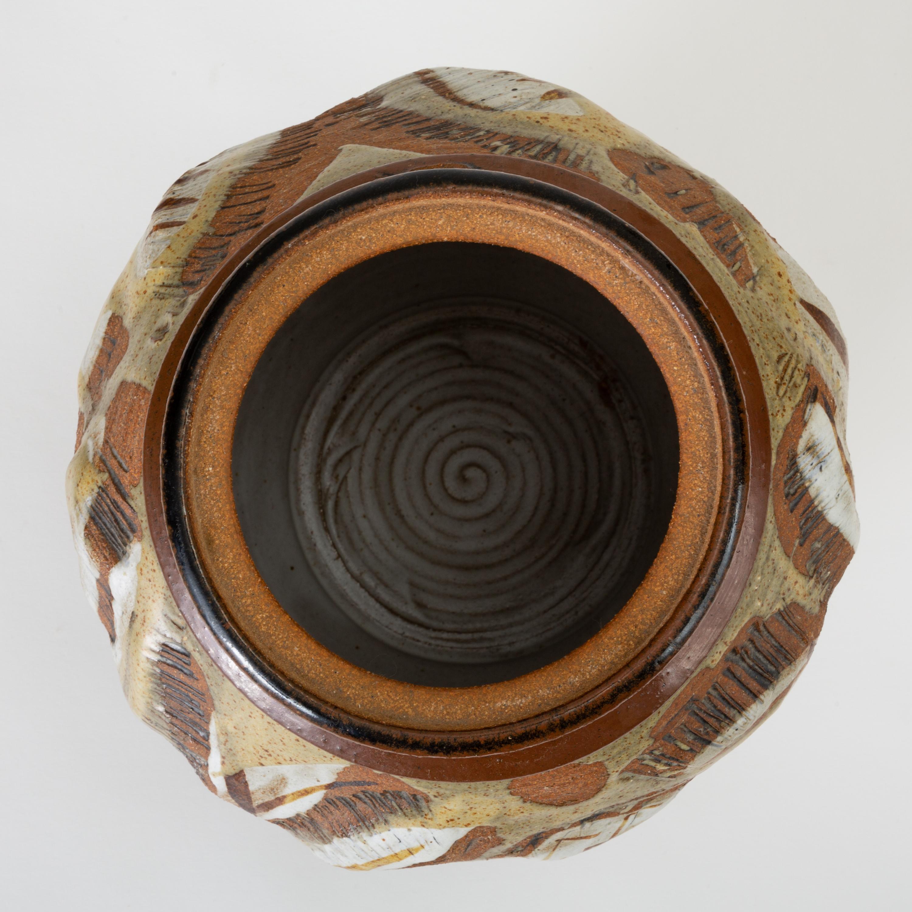 20th Century California Modern Large Studio Pottery Jar with Lid by Don Jennings