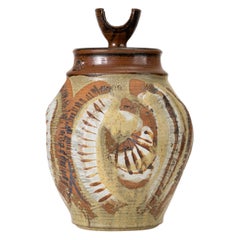 California Modern Large Studio Pottery Jar with Lid by Don Jennings